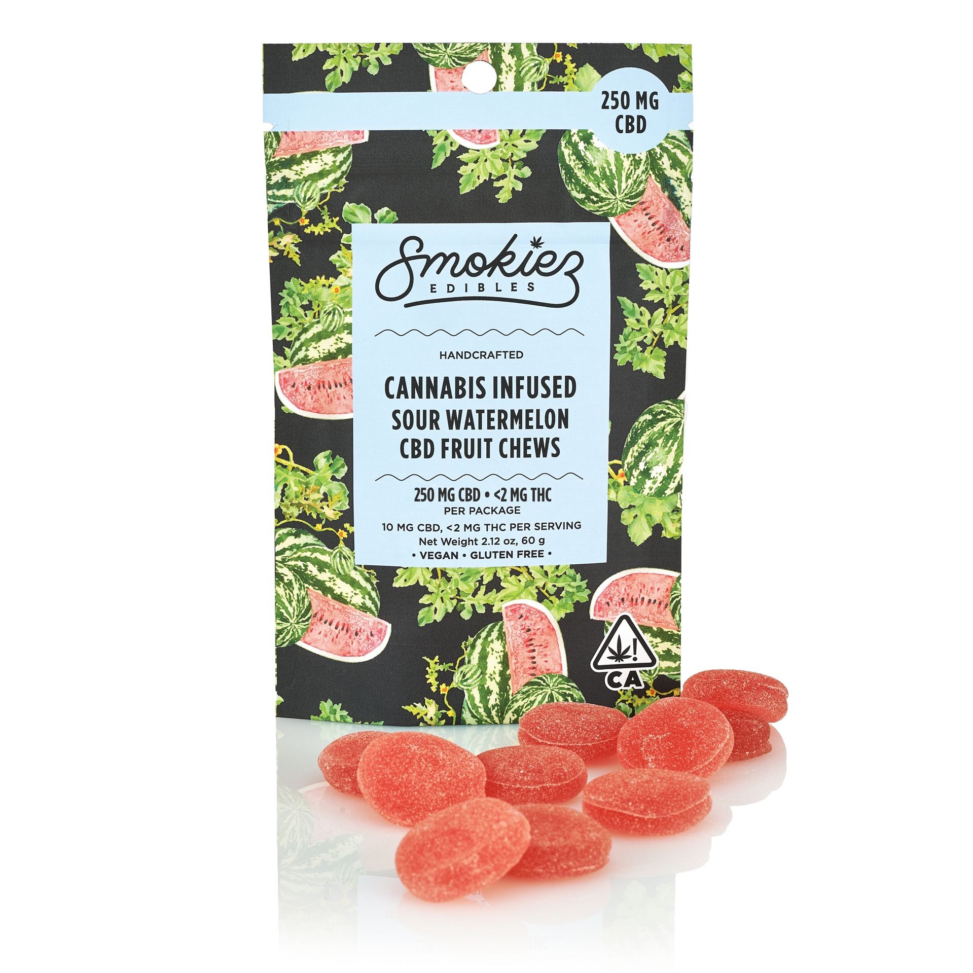 Smokiez Edibles: Sour Watermelon CBD Fruit Chews, 250mg CBD - California | Leafly