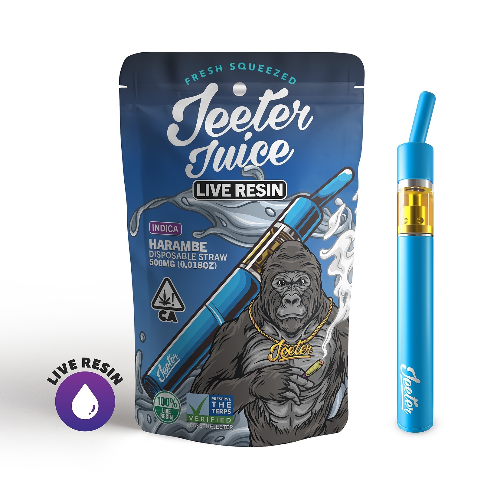 Jeeter Harambe Jeeter Juice Live Resin Disposable Straw Leafly