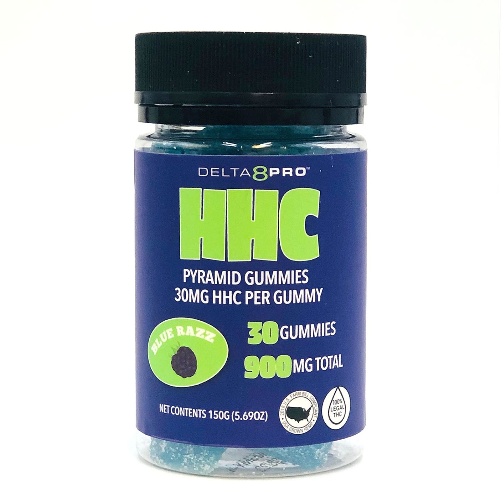 Delta 8 Pro 30mg HHC/10mg CBN Pyramid Gummies 30 Count Blue Razz Leafly