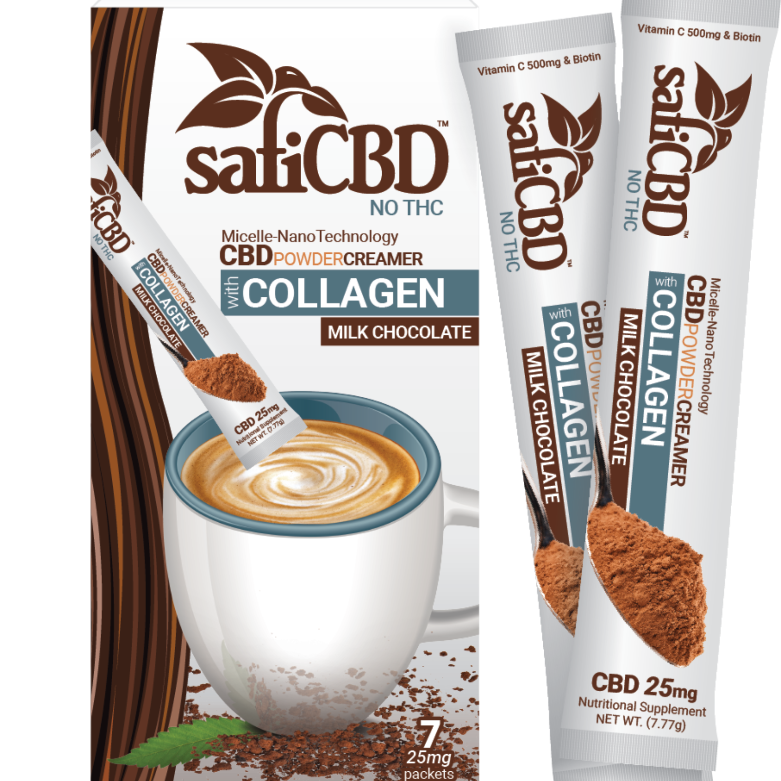 safiCBD 7 Day Supply Milk Chocolate Creamer. 175mg CBD Leafly
