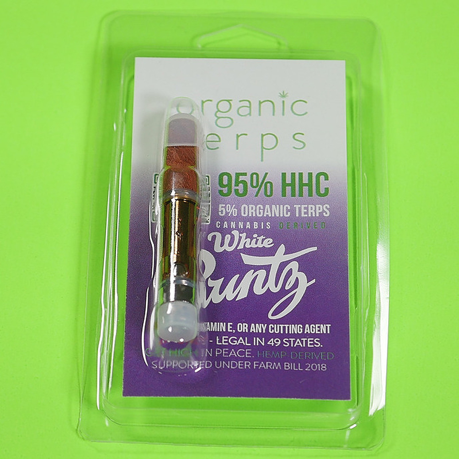 Organic Terps White Runtz HHC Cartridge 1 Gram Leafly