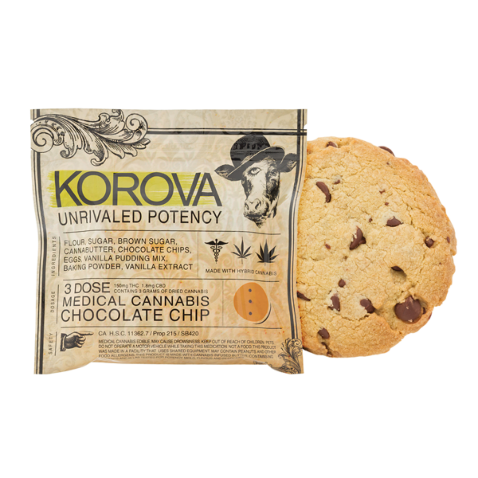 Korova Chocolate Chip Cookie 150mg Leafly