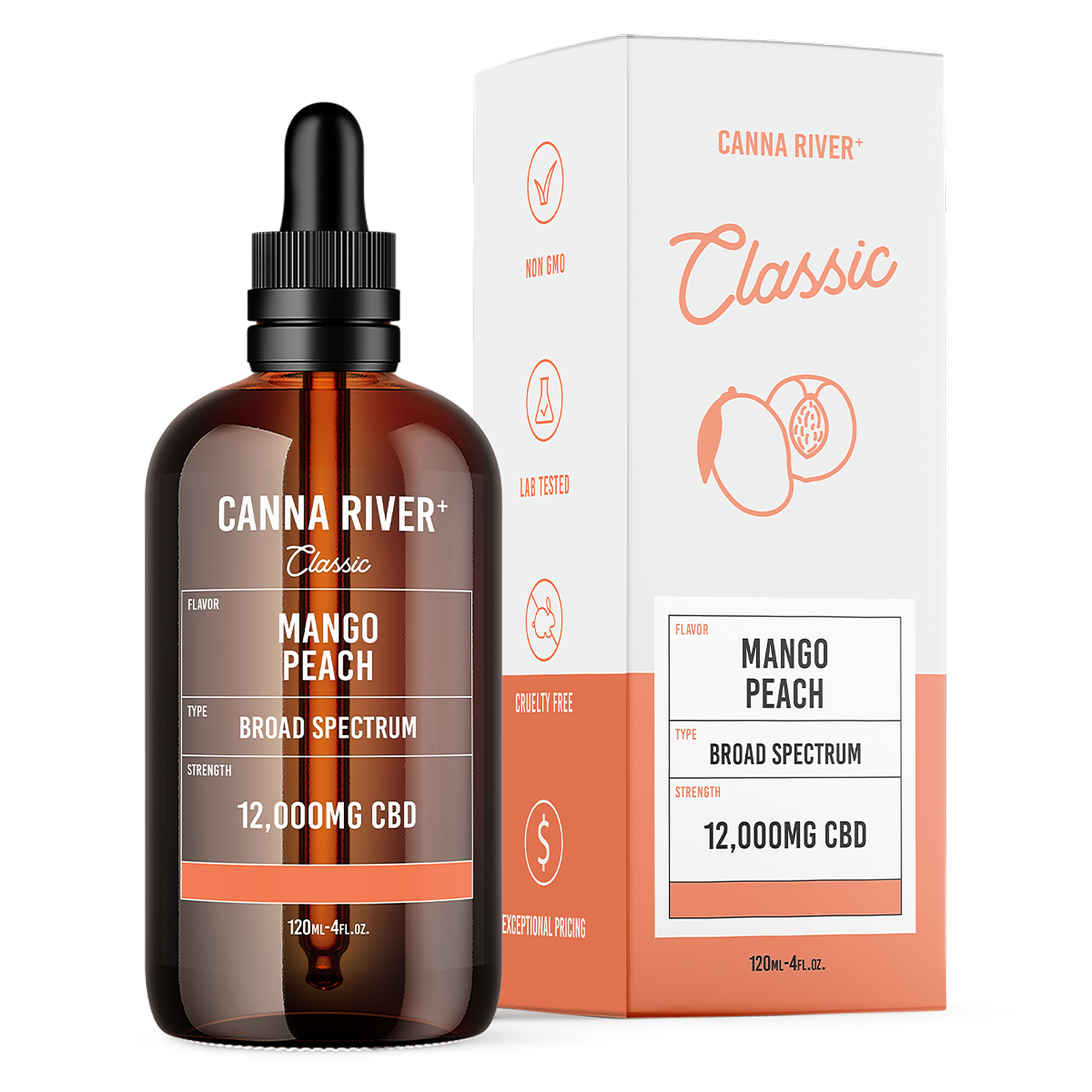 Canna River Broad Spectrum Tincture Mango Peach 12 000mg 120ml