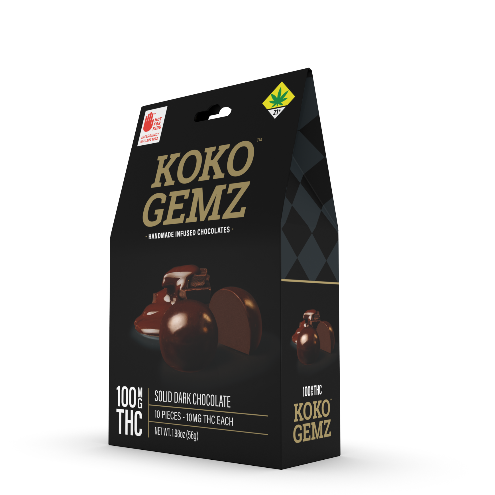 Koko Gemz Dark Chocolate 100mg 10pack Leafly