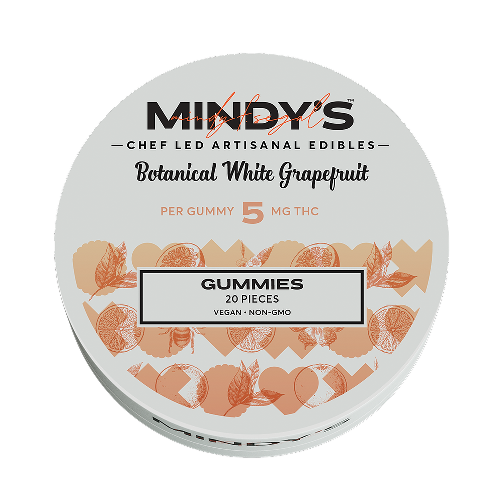 Mindy's Edibles Botanical White Grapefruit Gummies 100mg 20pack Leafly