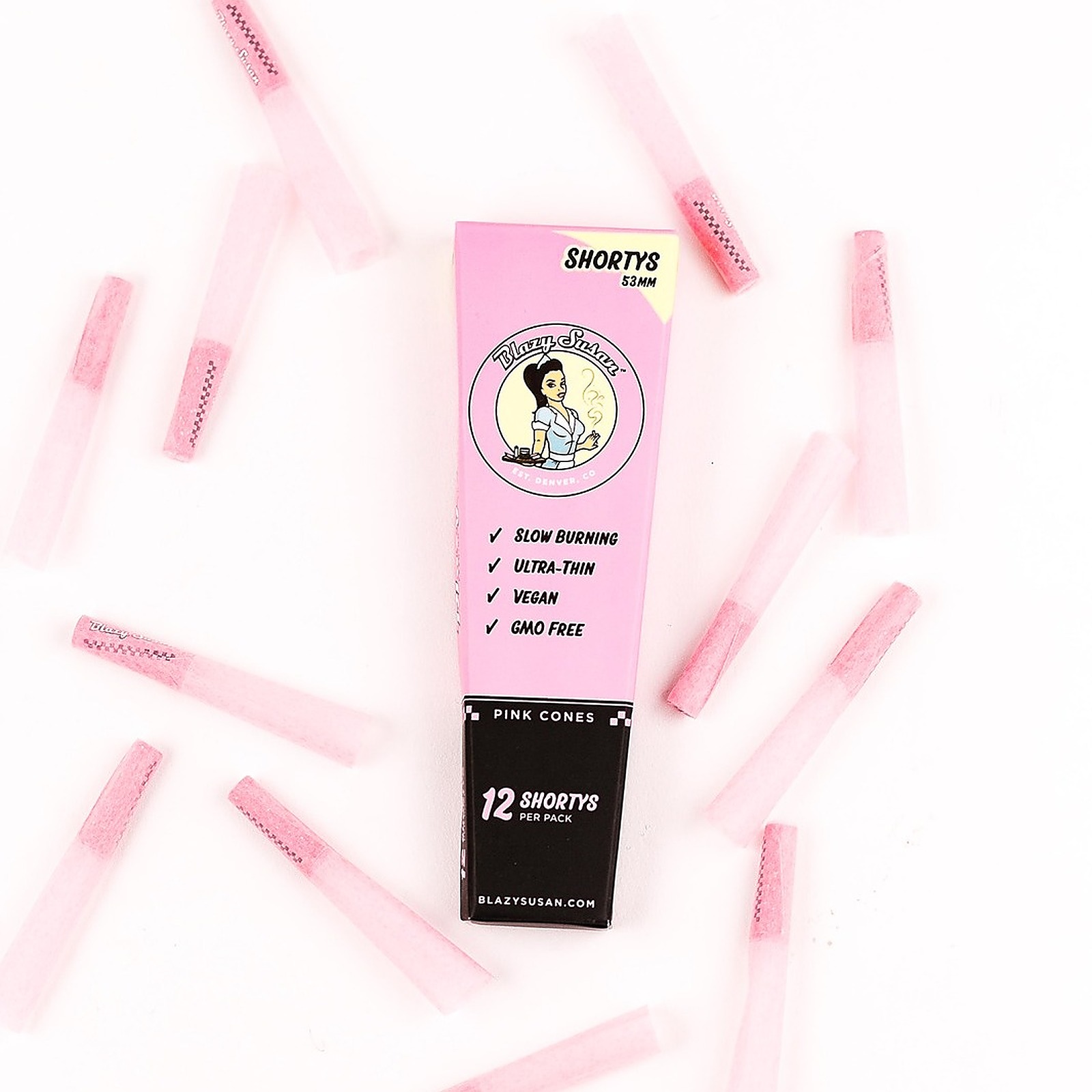 Blazy Susan Pink Shortys 53mm 12pk