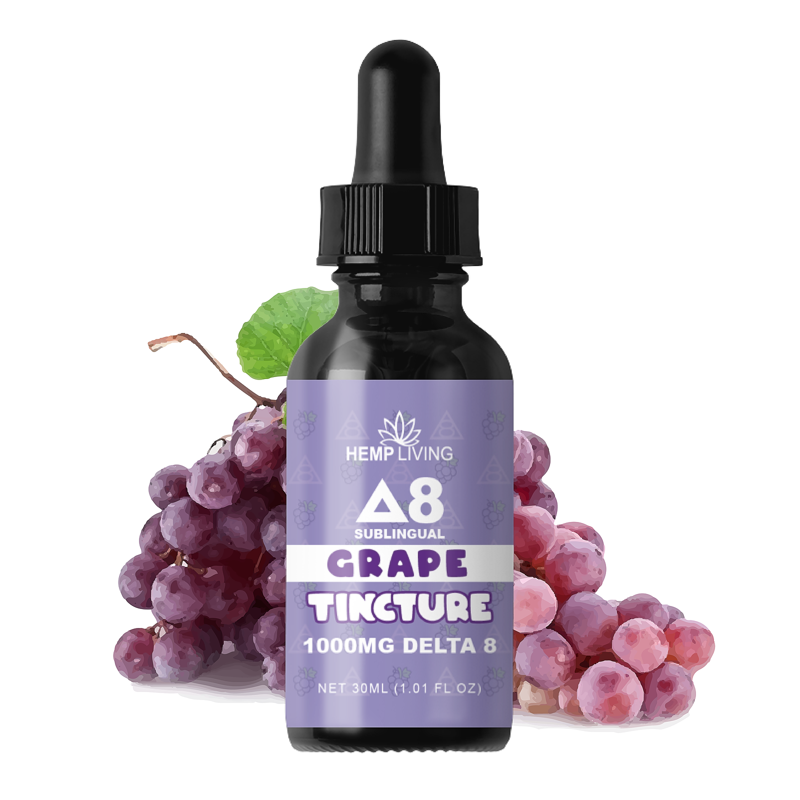 Hemp Living: Hemp Living - Delta 8 Tincture - 1000mg/30mL - Grape ...