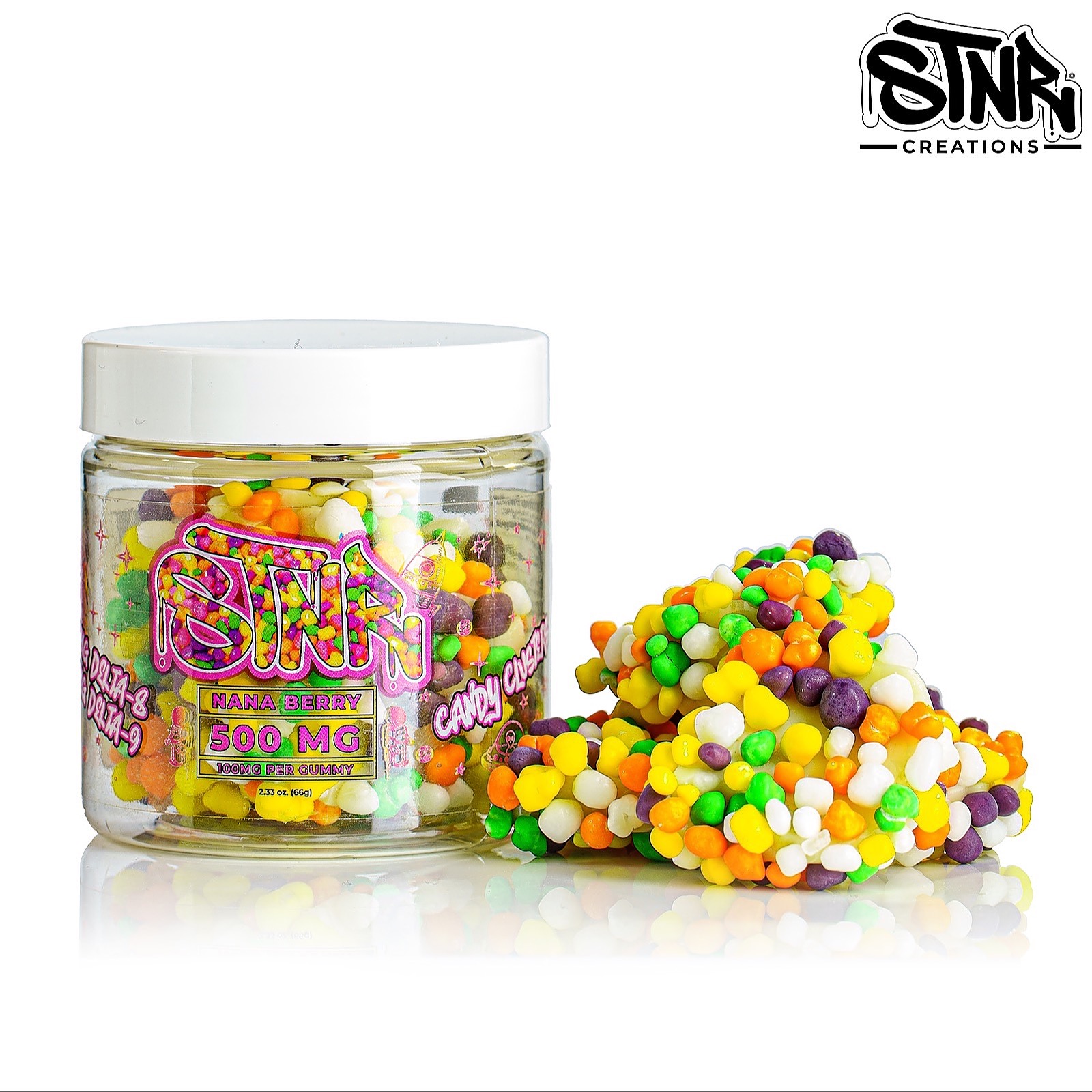 STNR Creations: Nana Berry | 500MG Candy Cluster Jar | Leafly