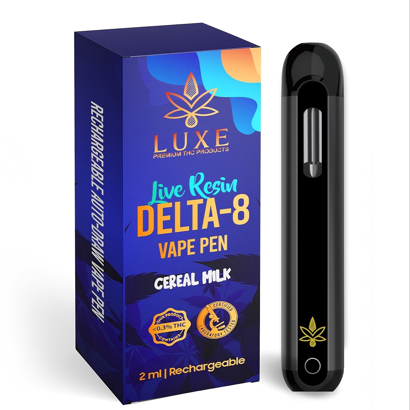 Luxe THC 25 OFF with code LEAFLY Cereal Milk 2ml Delta8 Vape Pen