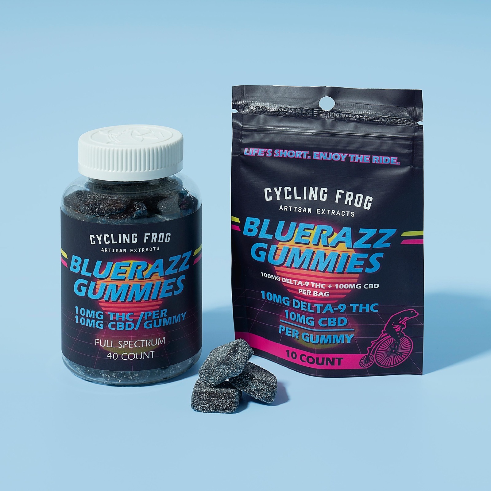 Cycling Frog: BlueRazz 10mg Delta-9 THC + 10mg CBD Gummies, 40ct | Leafly