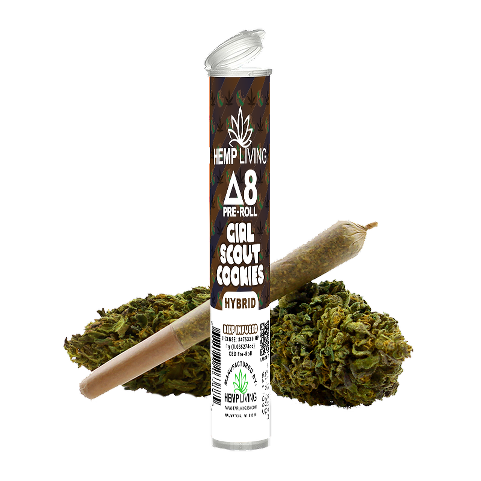 Hemp Living Hemp Living Delta 8 Flower 1g PreRoll Girl Scout