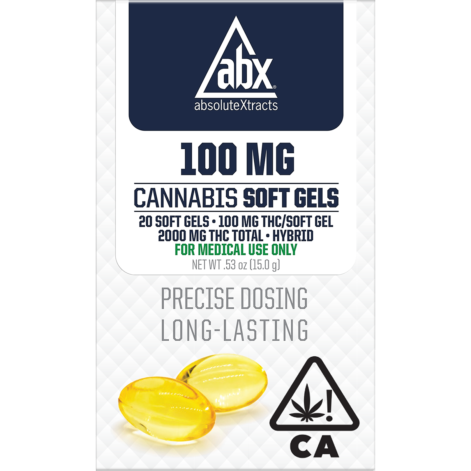 ABX AbsoluteXtracts ABX Soft Gels 100mg THC 20 Count Leafly