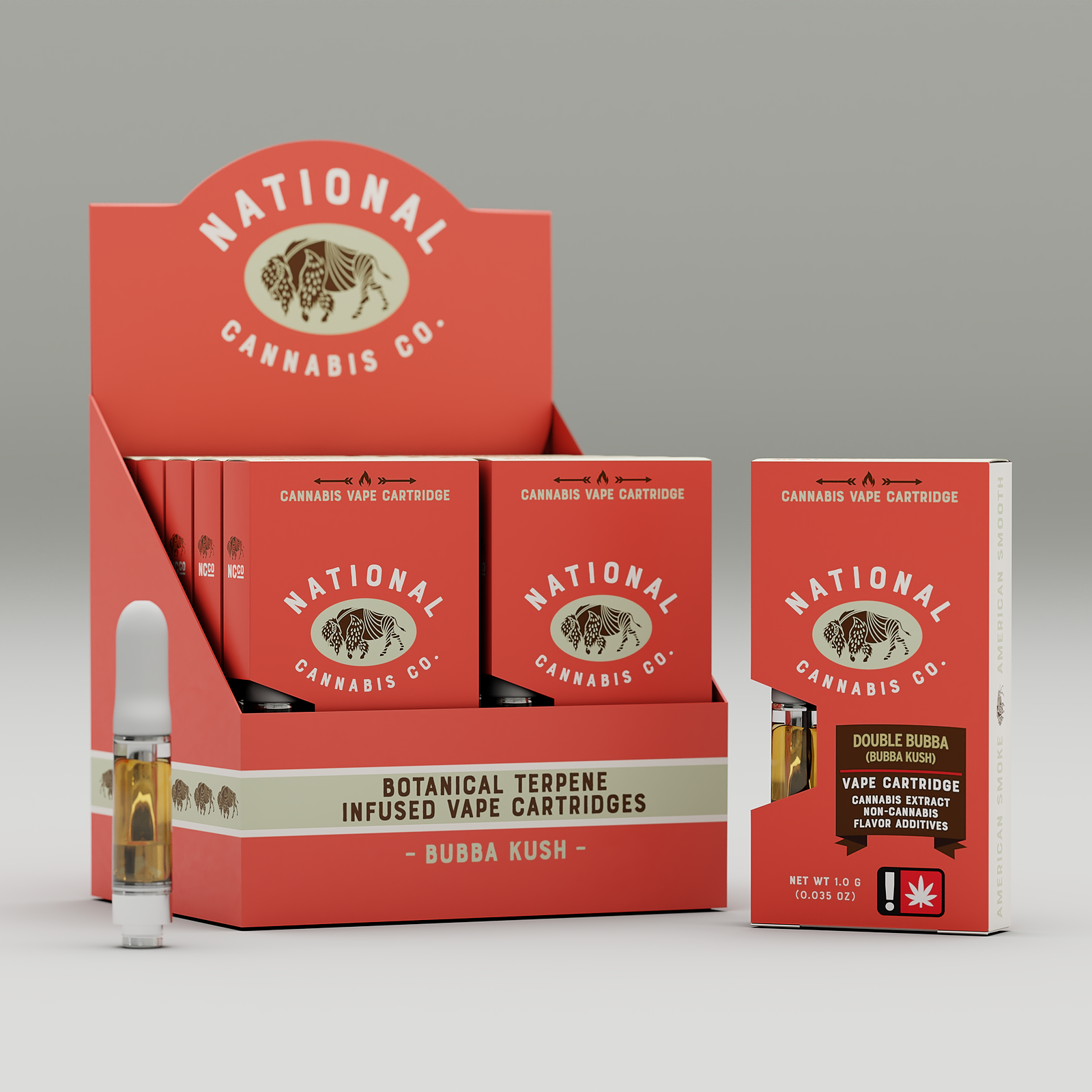National Cannabis Company Bubba Kush Cartridge 1g Leafly
