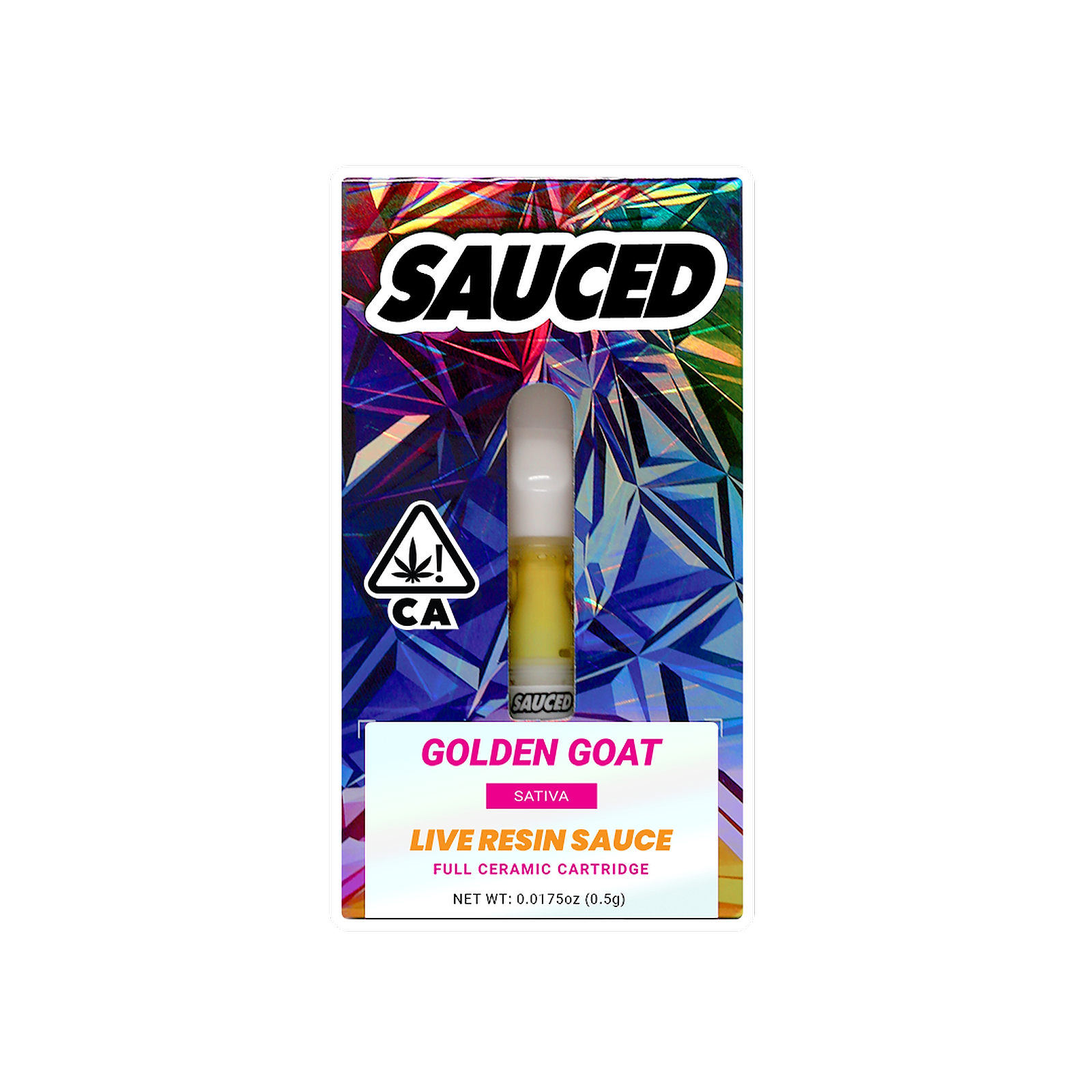 SAUCED SAUCED Golden Goat Live Resin Cartridge 0.5g Leafly