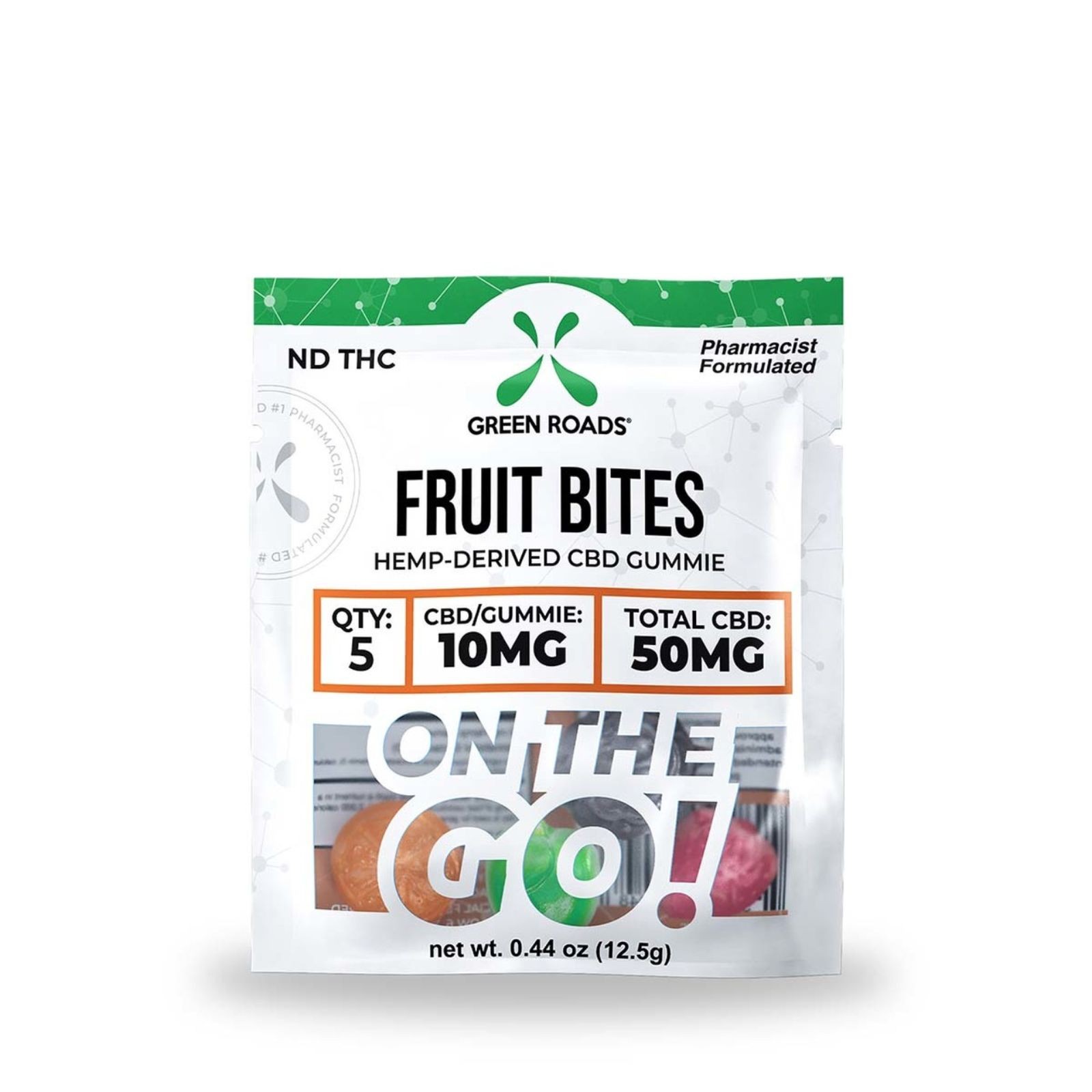Fruit Bites Gummies 50 Mg 5 Count Green Roads Cbd