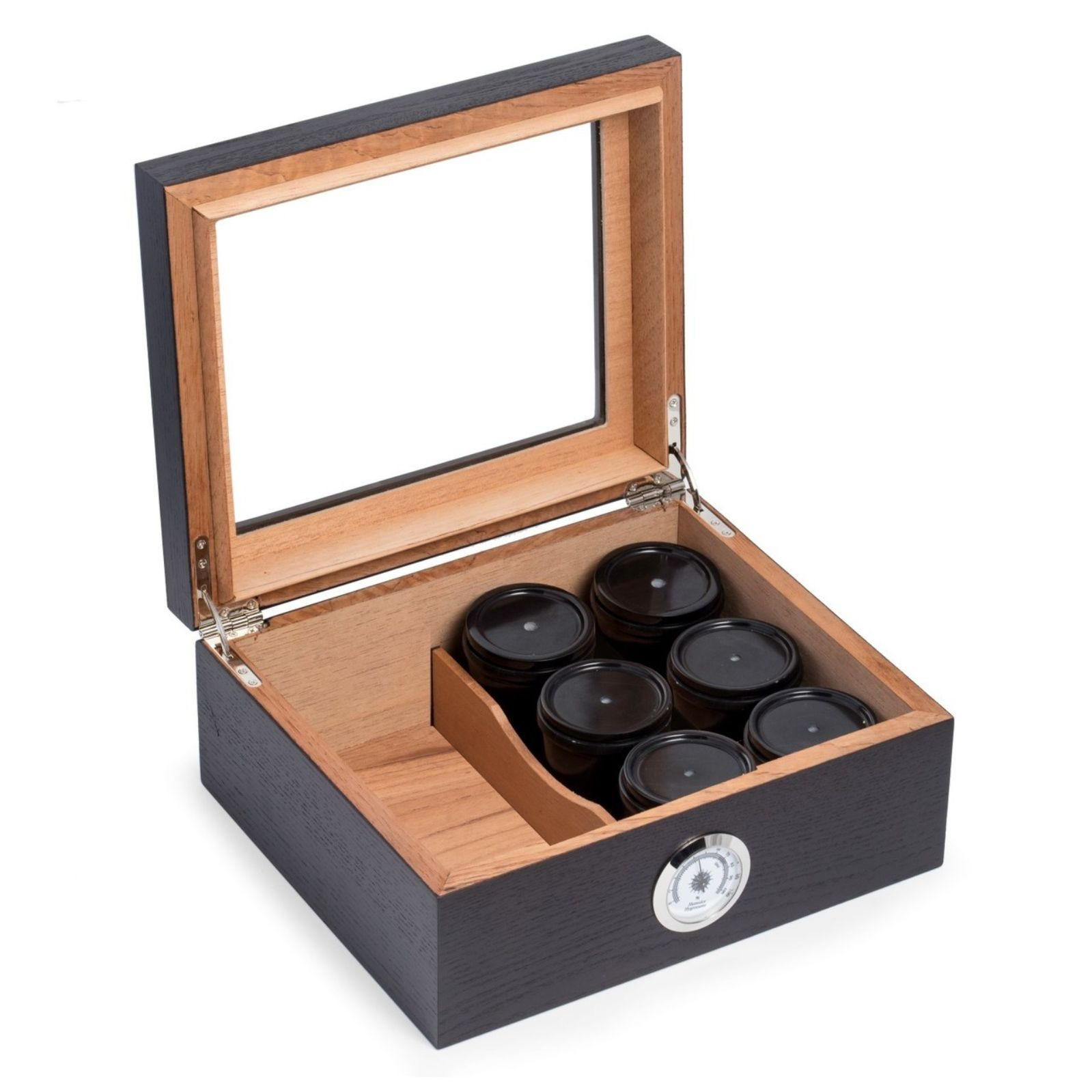 2 Roosters 6 Canister "Espresso" Wood Humidor Leafly