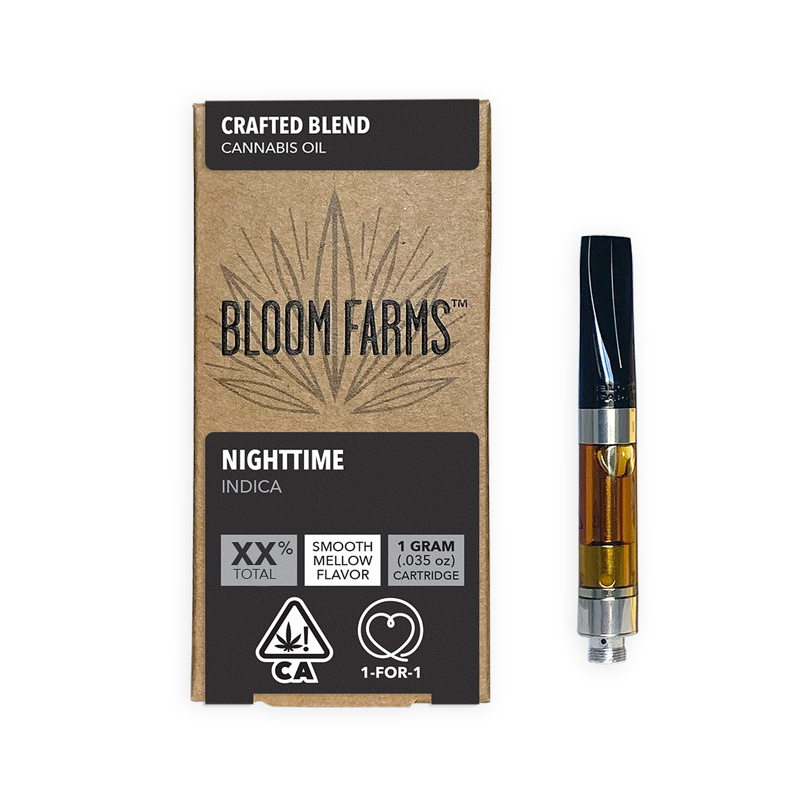 Bloom Farms Nighttime (Indica) Crafted Blend 1 GRAM Cartridge Leafly