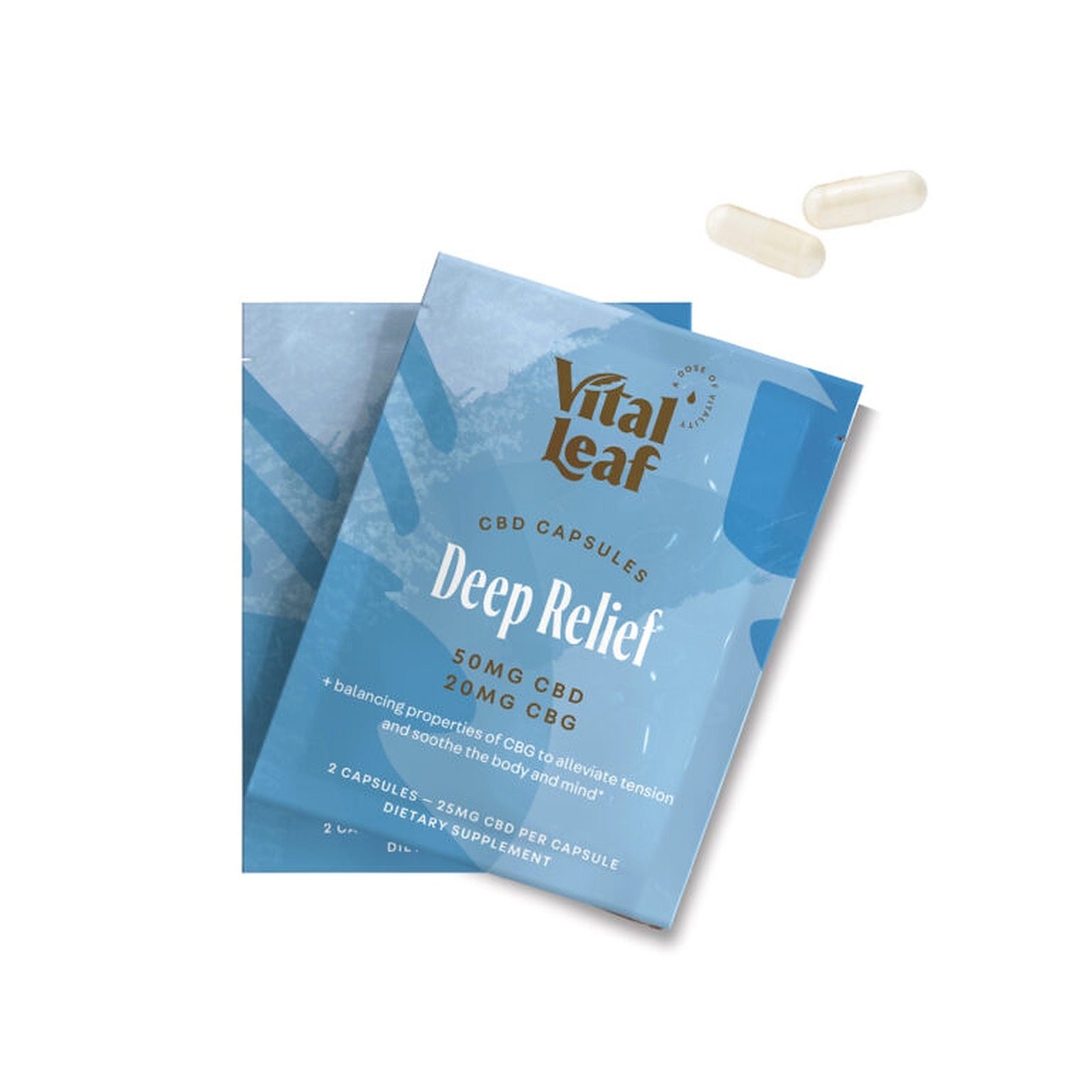 Vital Leaf: CBD Capsule Pouch Case Box | Deep Relief | 50mg CBD + 20mg ...