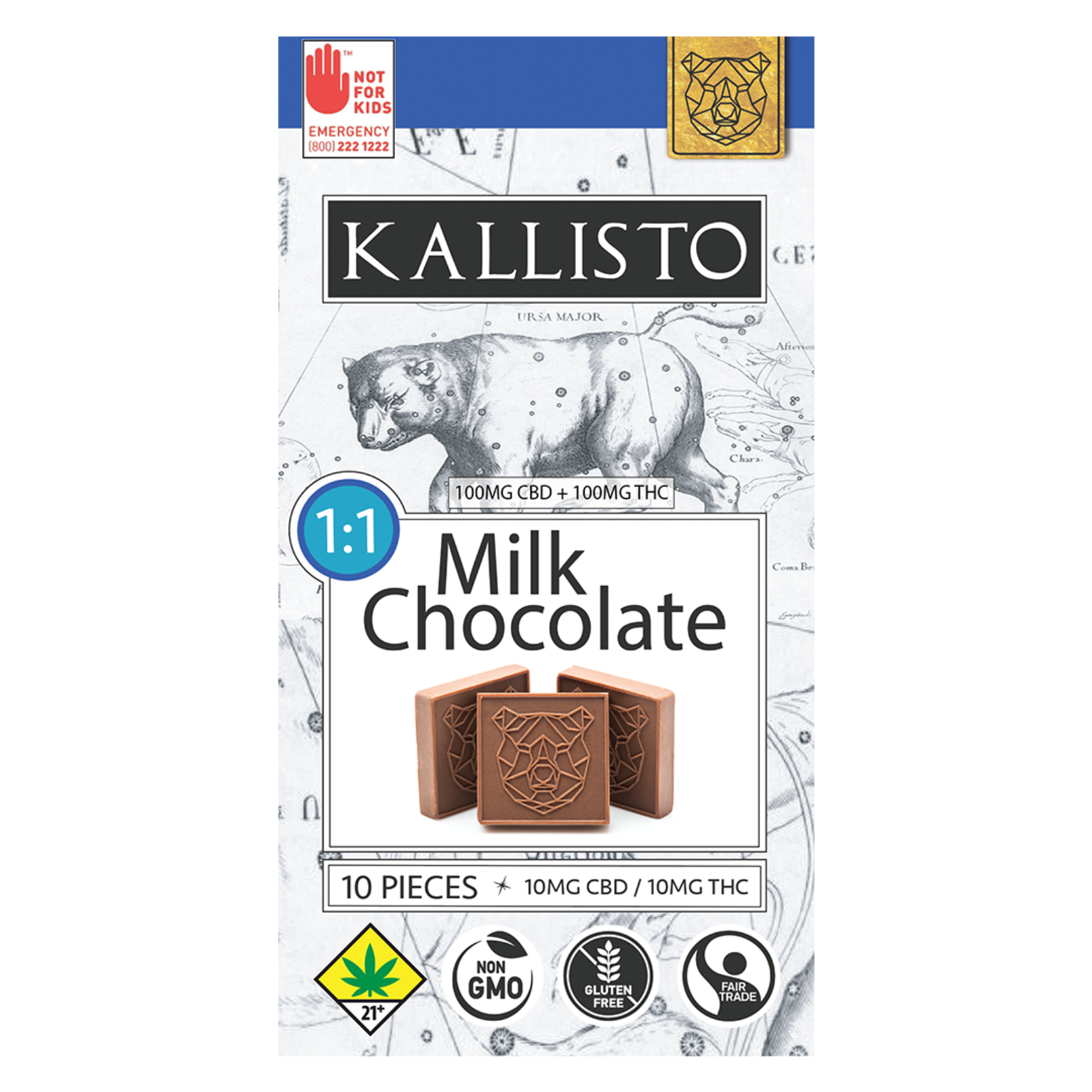 Kallisto: Kallisto Dark Chocolate 1:1 // 10-pack | Leafly