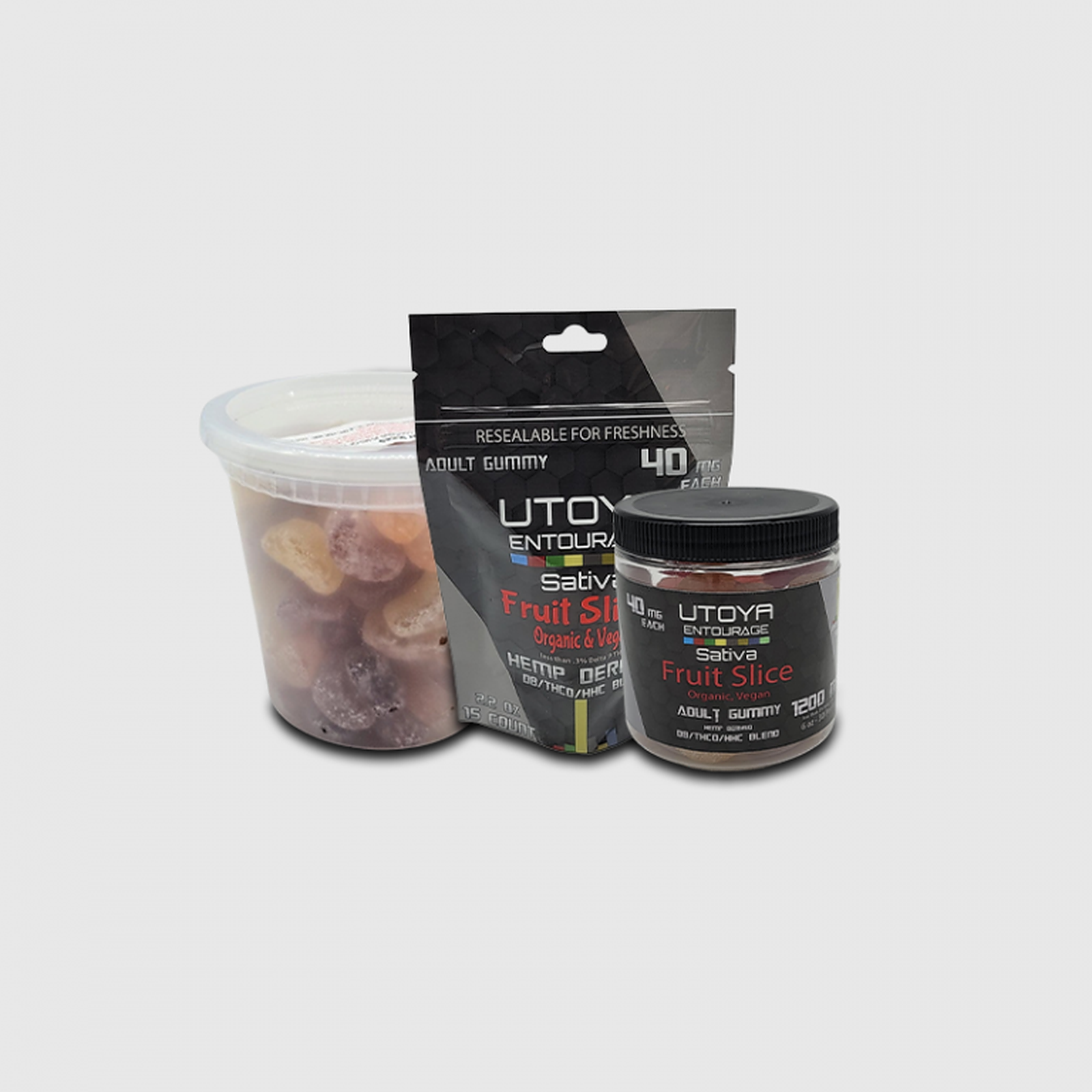 Utoya: Entourage Sativa – 40 mg – Mini Fruit Slices | Leafly