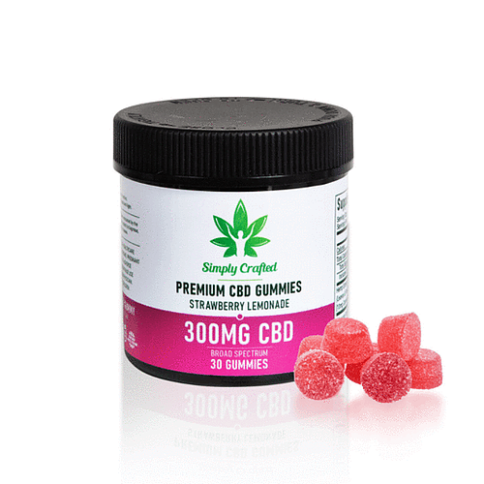 300mg CBD Gummies- Strawberry Lemonade | Leafly