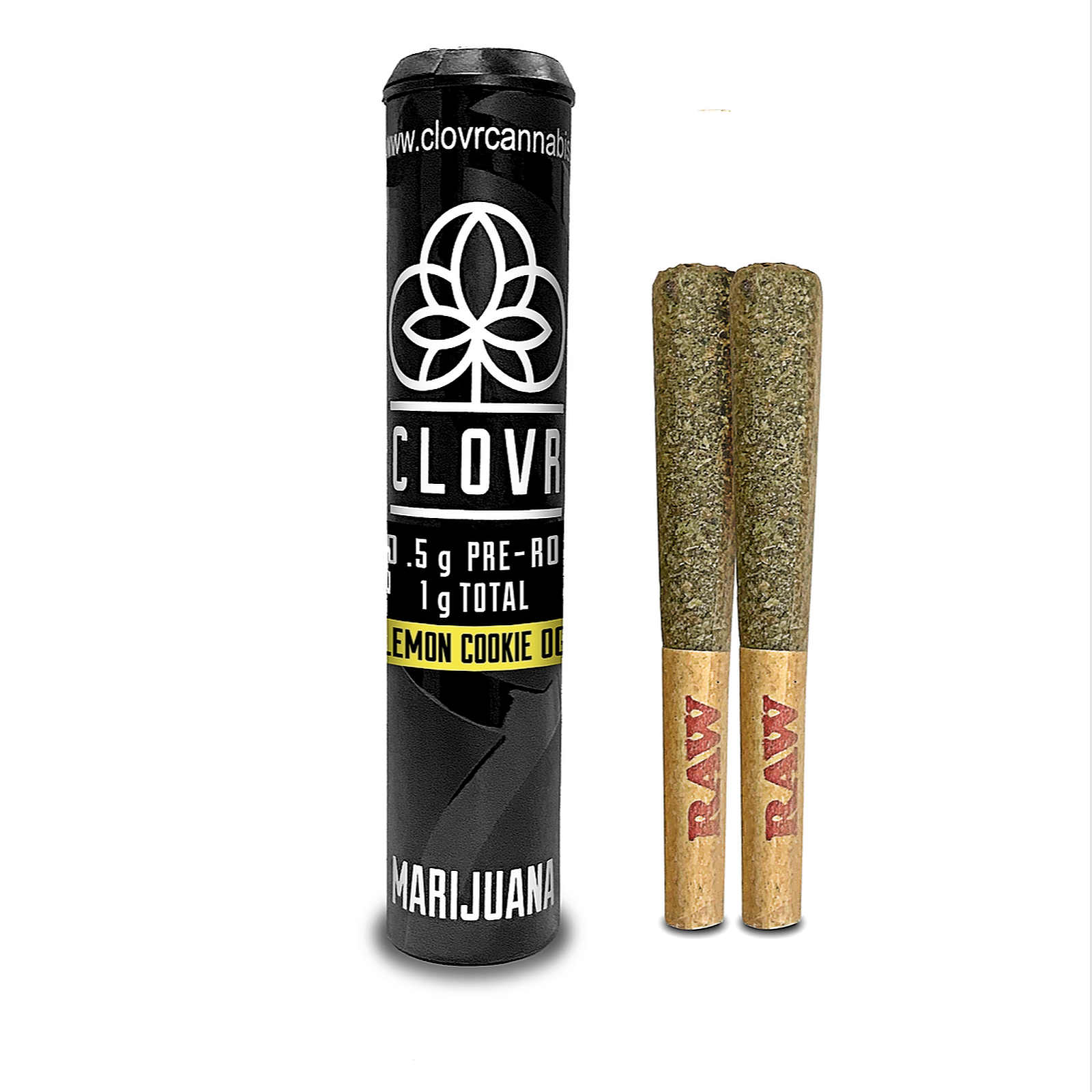 CLOVR CLOVR Prerolls 0.5g 2 Pack Lemon Cookie OG Leafly