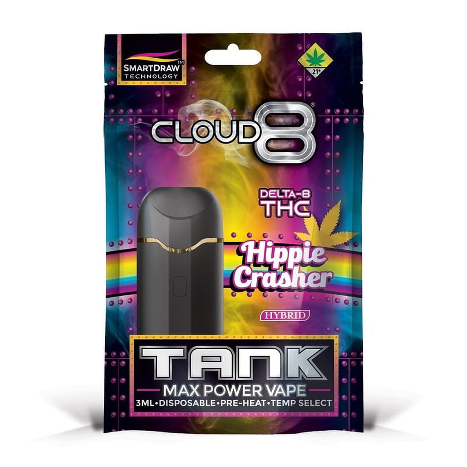 Cloud 8 Delta8 THC Cloud 8 3ML Tank Disposable Delta 8 Hippie