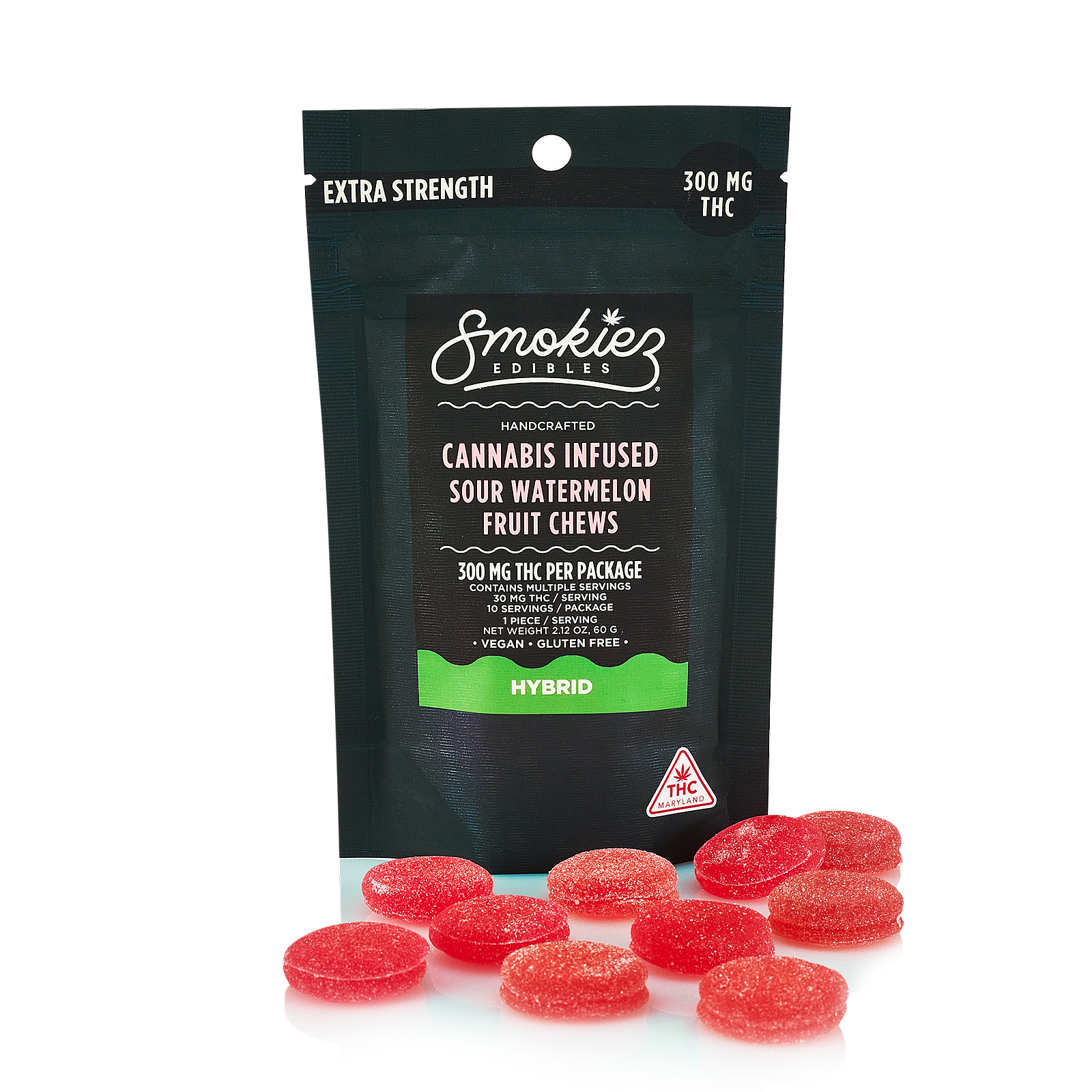 Curio Wellness: Smokiez Sour Watermelon Hybrid [300mg] 10pk | Leafly
