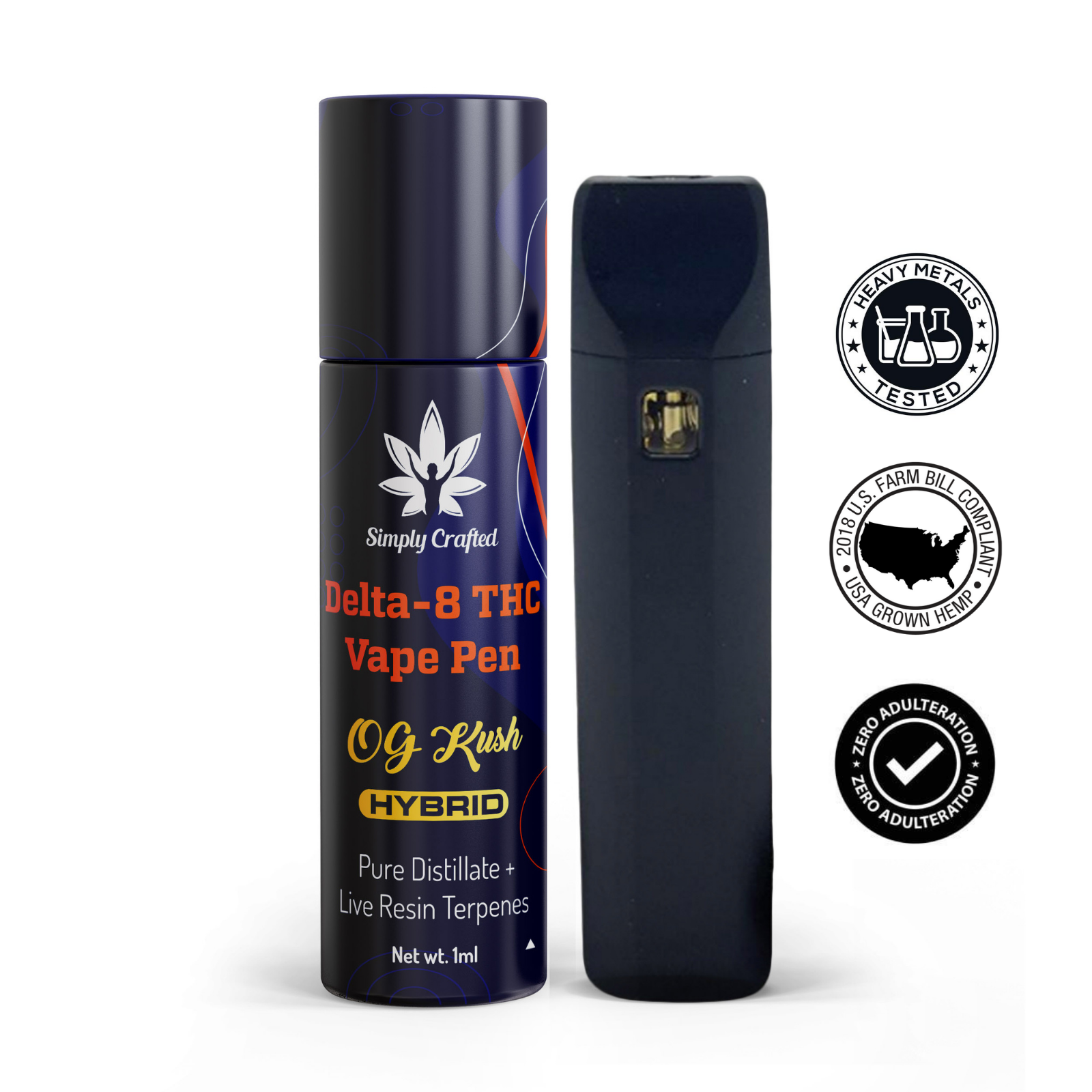 Simply Crafted Free Shipping Save 25 With Code Leafly Delta 8 Thc Vape Pen 1ml Og Kush 9488