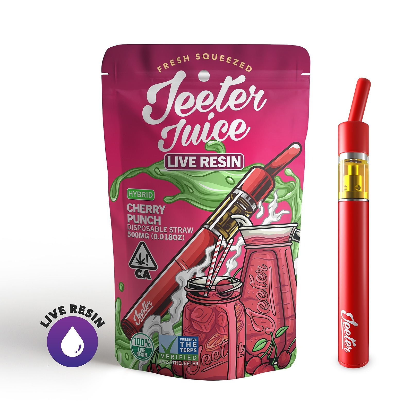 Jeeter Cherry Punch Jeeter Juice Live Resin Disposable Straw Leafly