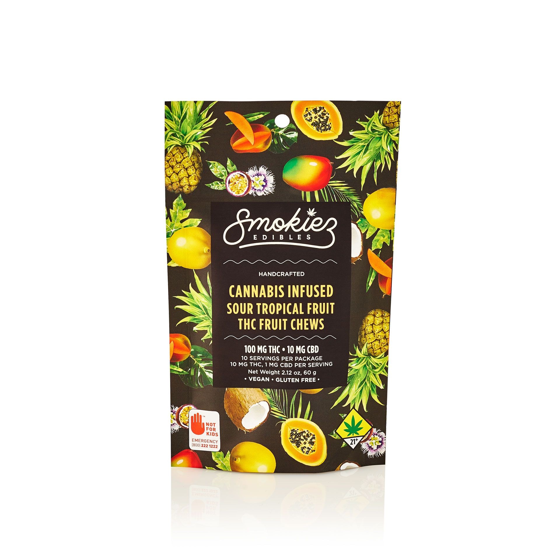 Smokiez Edibles: Sour Tropical Fruit Chews 100mg THC - WA | Leafly