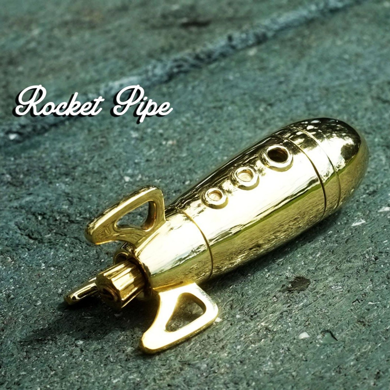 Punchbowl Pipes Hawaii "Rocket" Pipe Unique all brass chillum