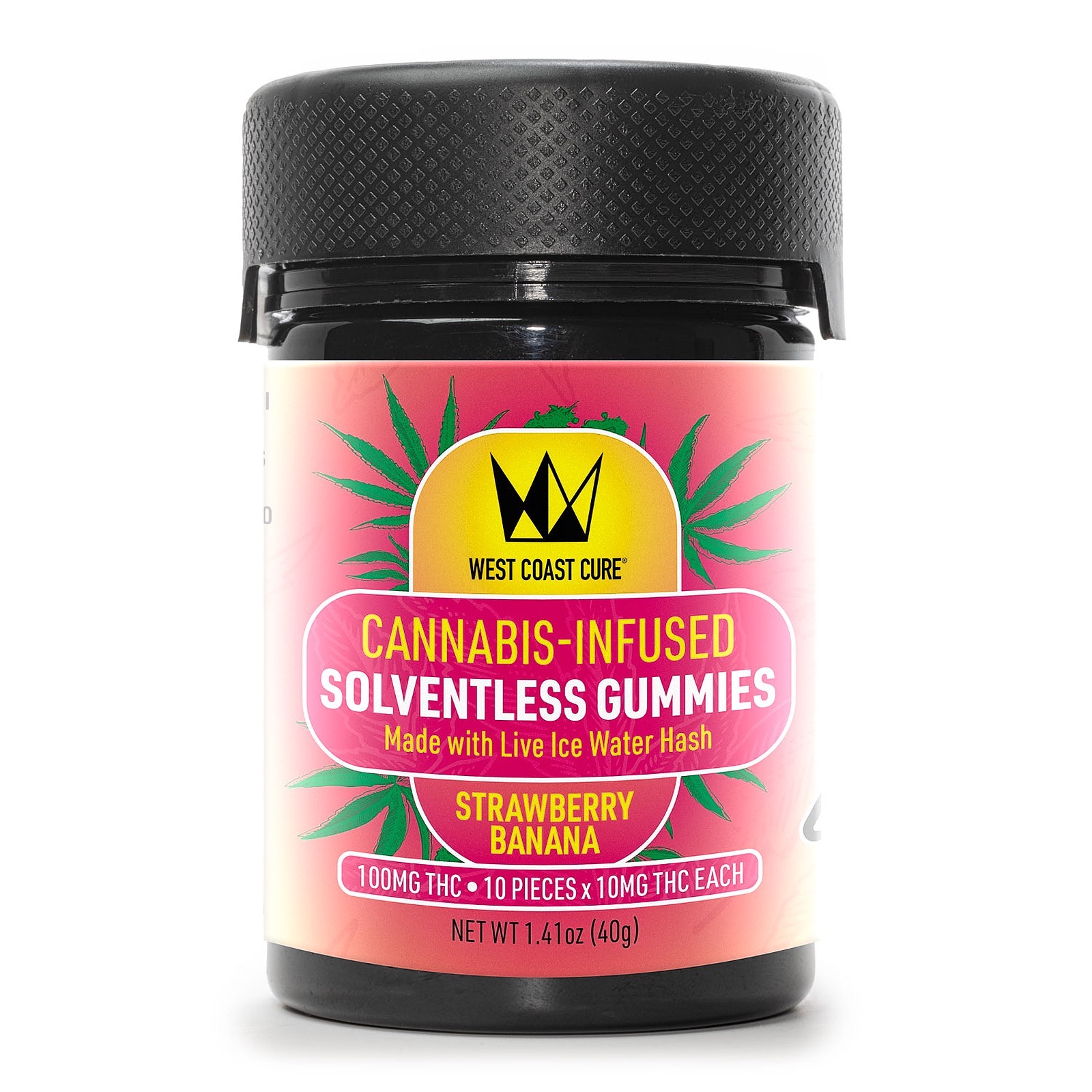 West Coast Cure Strawberry Banana Flavored 10 Gummies (10mg each