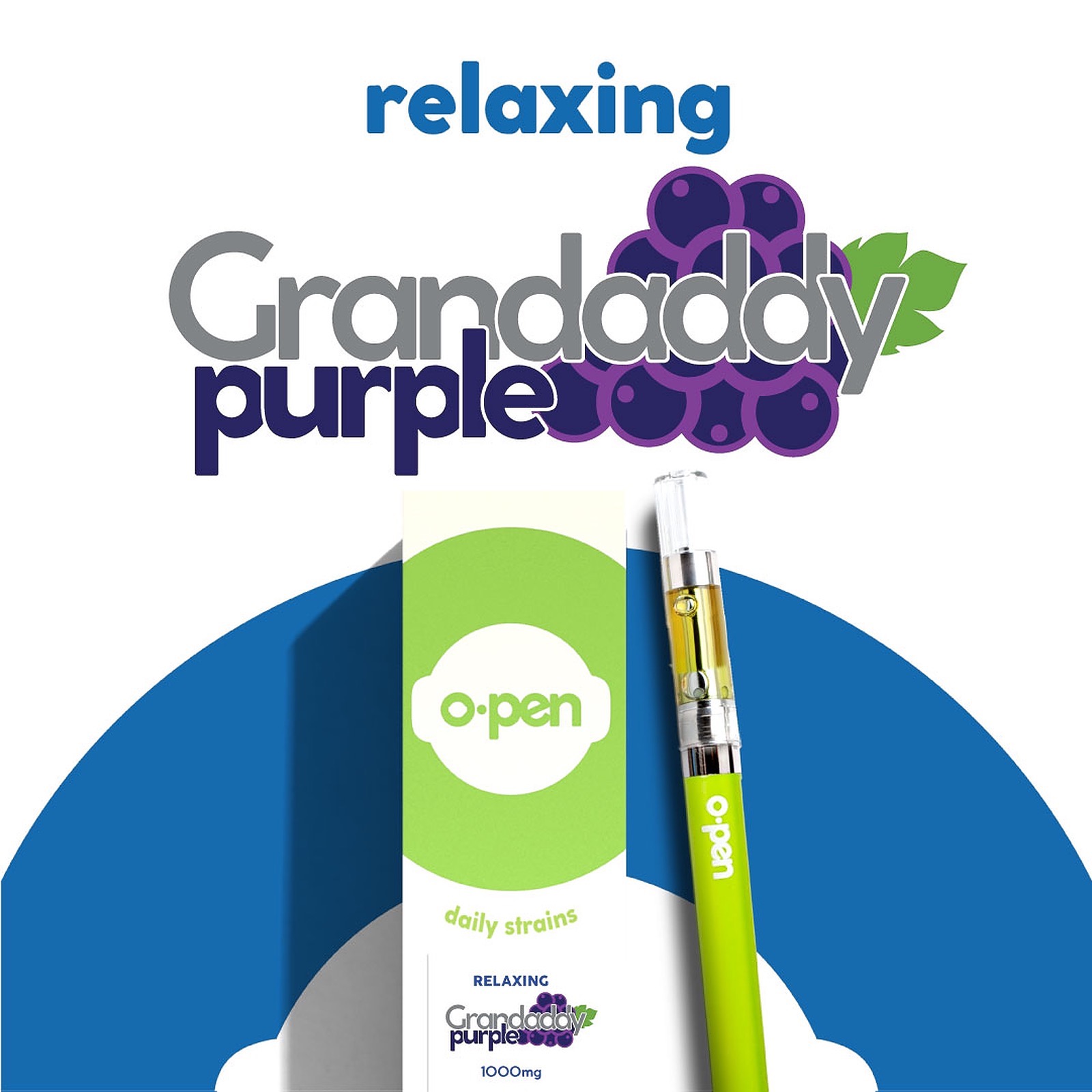 O.pen O.pen Daily Strains Grandaddy Purple (Relaxing) 1000mg Leafly