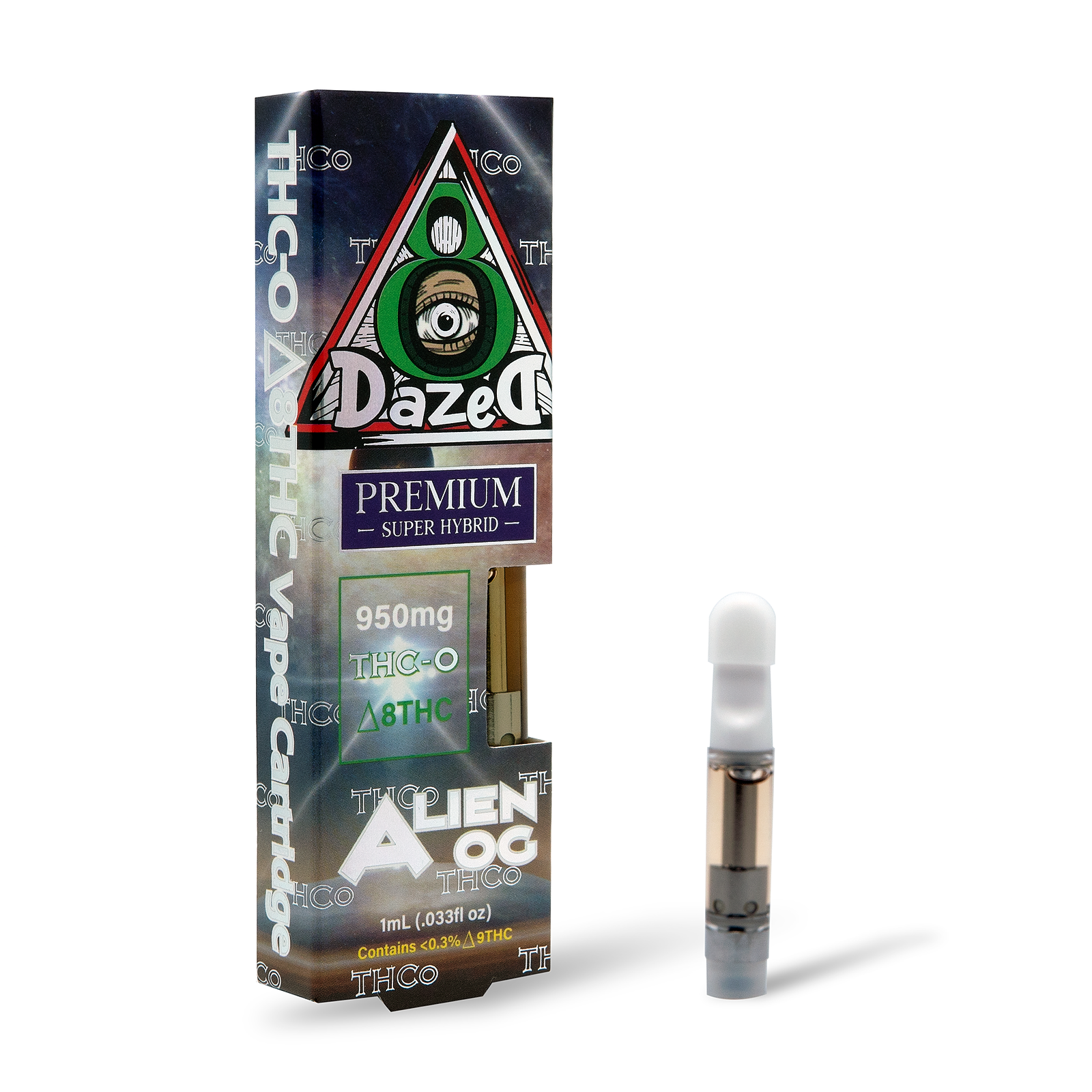 DazeD8: Alien OG Delta 8 THC-O Vape Cartridge — 1 Gram | Leafly