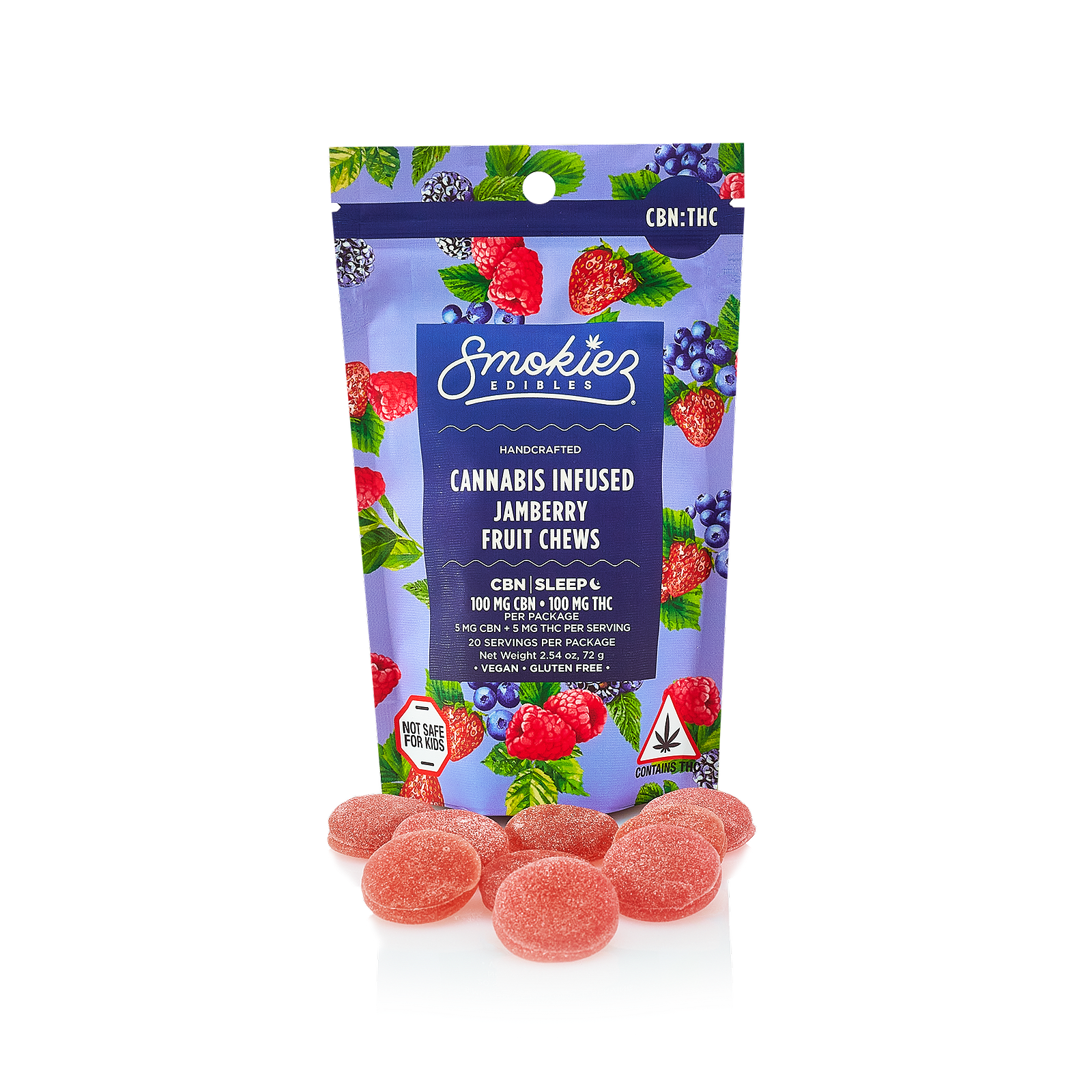 Smokiez Edibles: Smokiez Jamberry 100mg CBN : 100mg THC 1:1 Fruit Chews ...