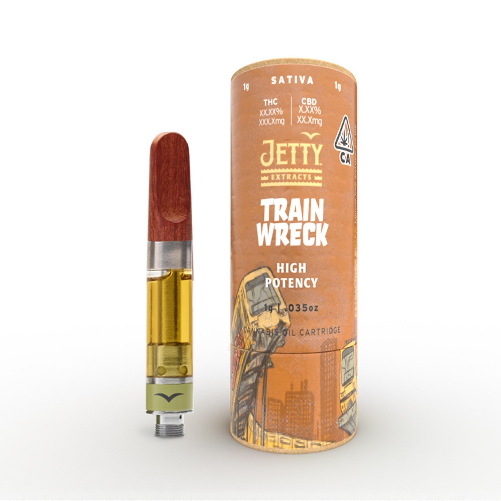 Jetty Extracts Trainwreck HIGH THC Cartridge 1g Leafly