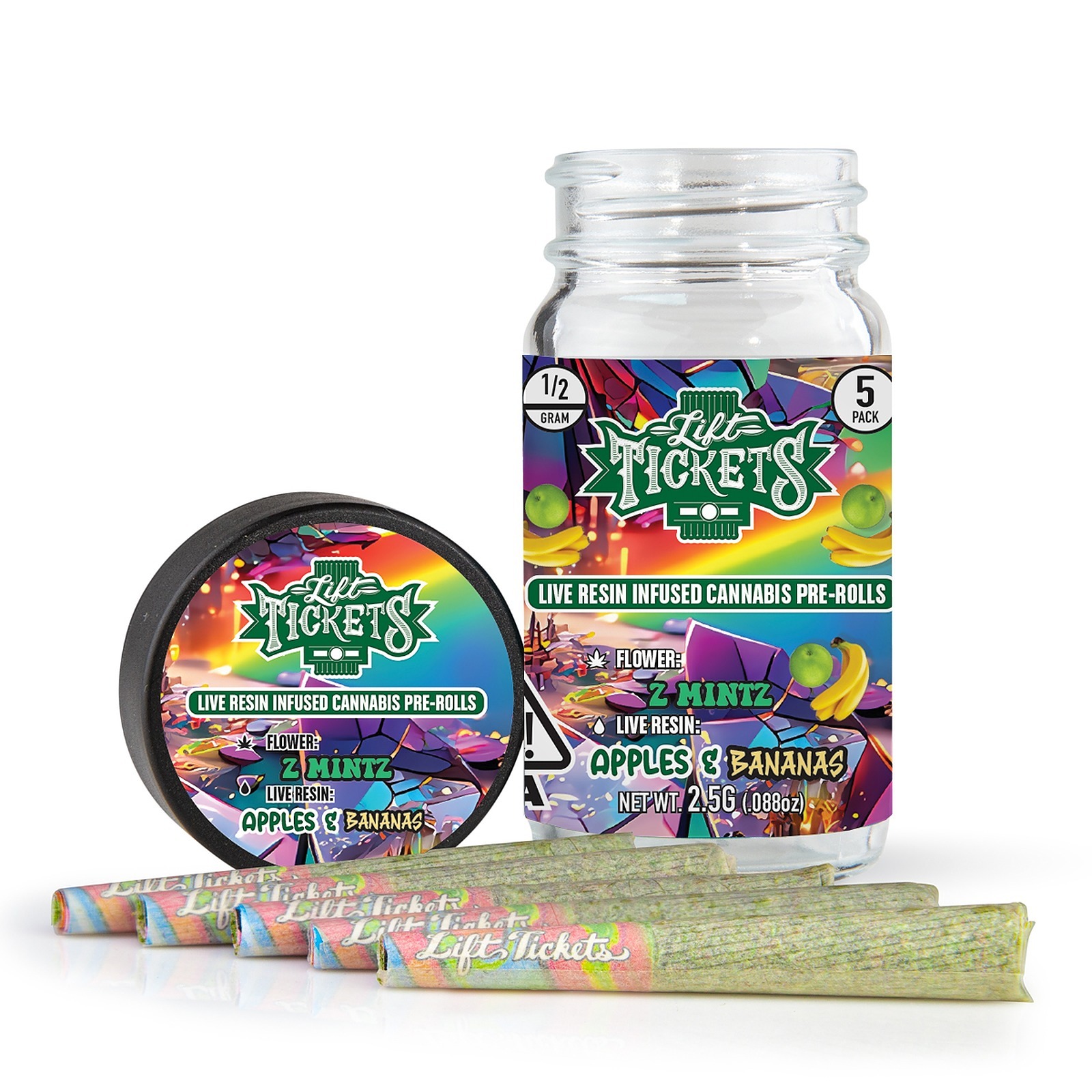 Lift Tickets Z Mintz X Apples And Bananas 05g Infused Pre Roll Multipack 5 Hybrid Leafly 2479