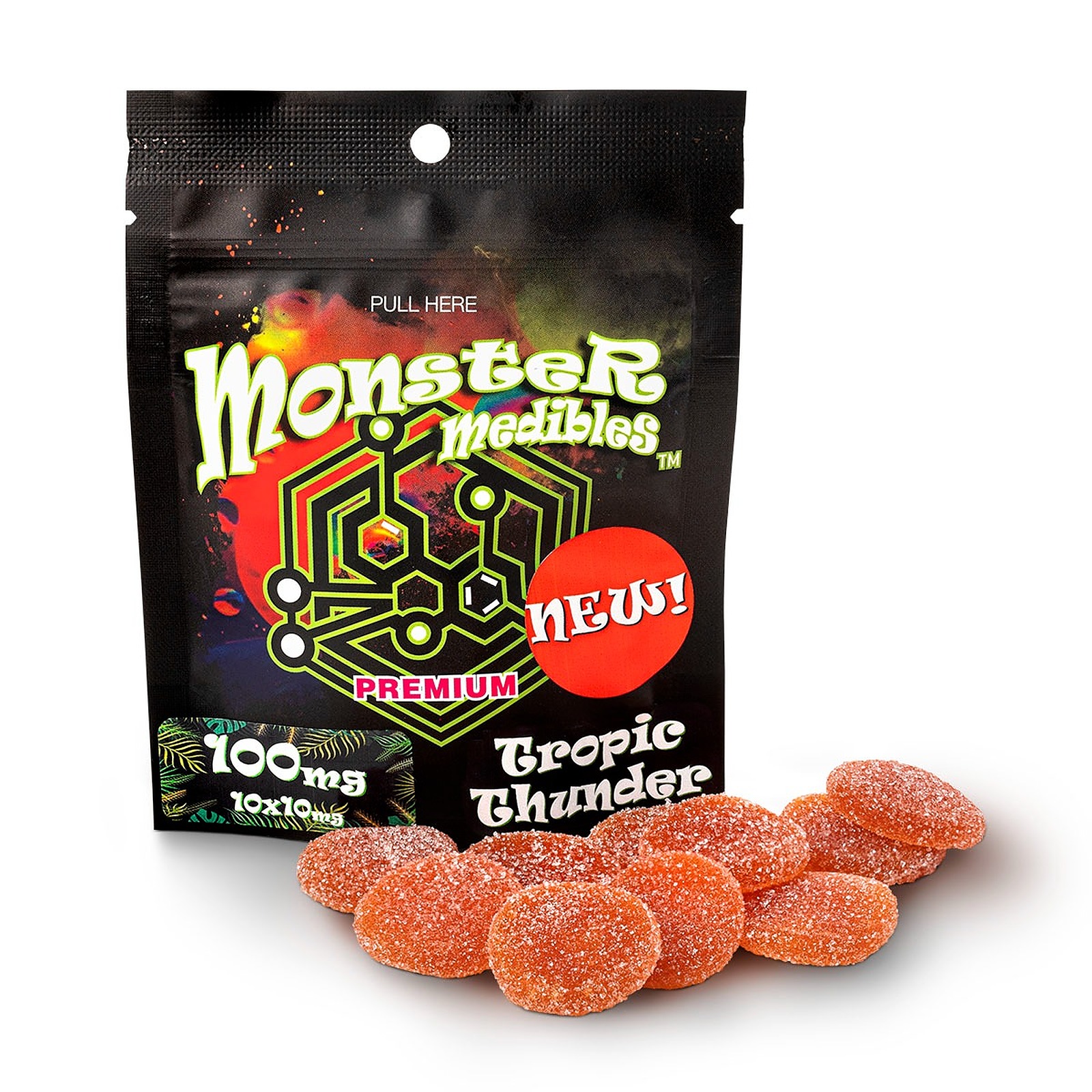 Monster Xtracts Tropic Thunder 10x10 Gummies Leafly