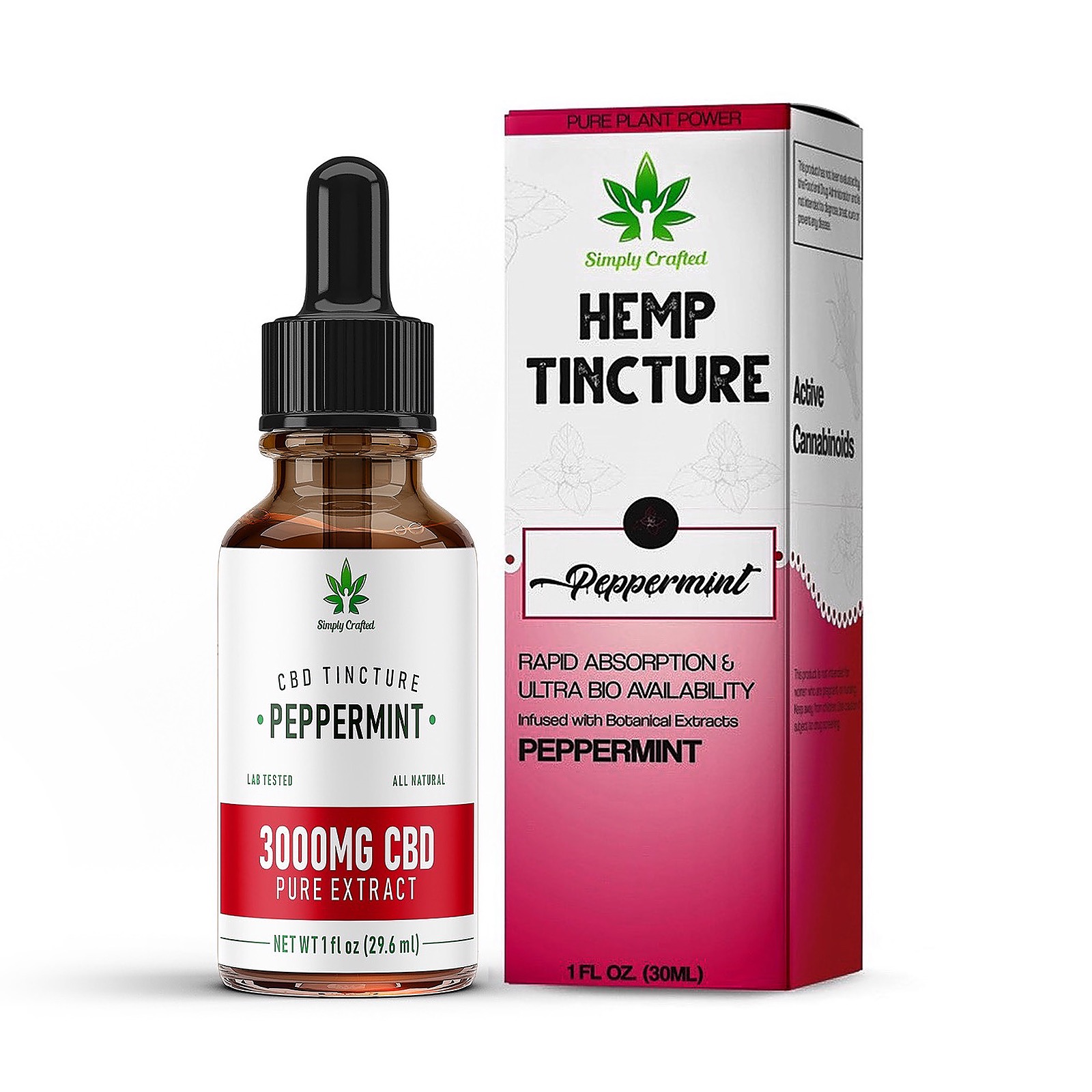 Simply Crafted Free Shipping Save 25 With Code Leafly Organic Peppermint Hemp Tincture 7182