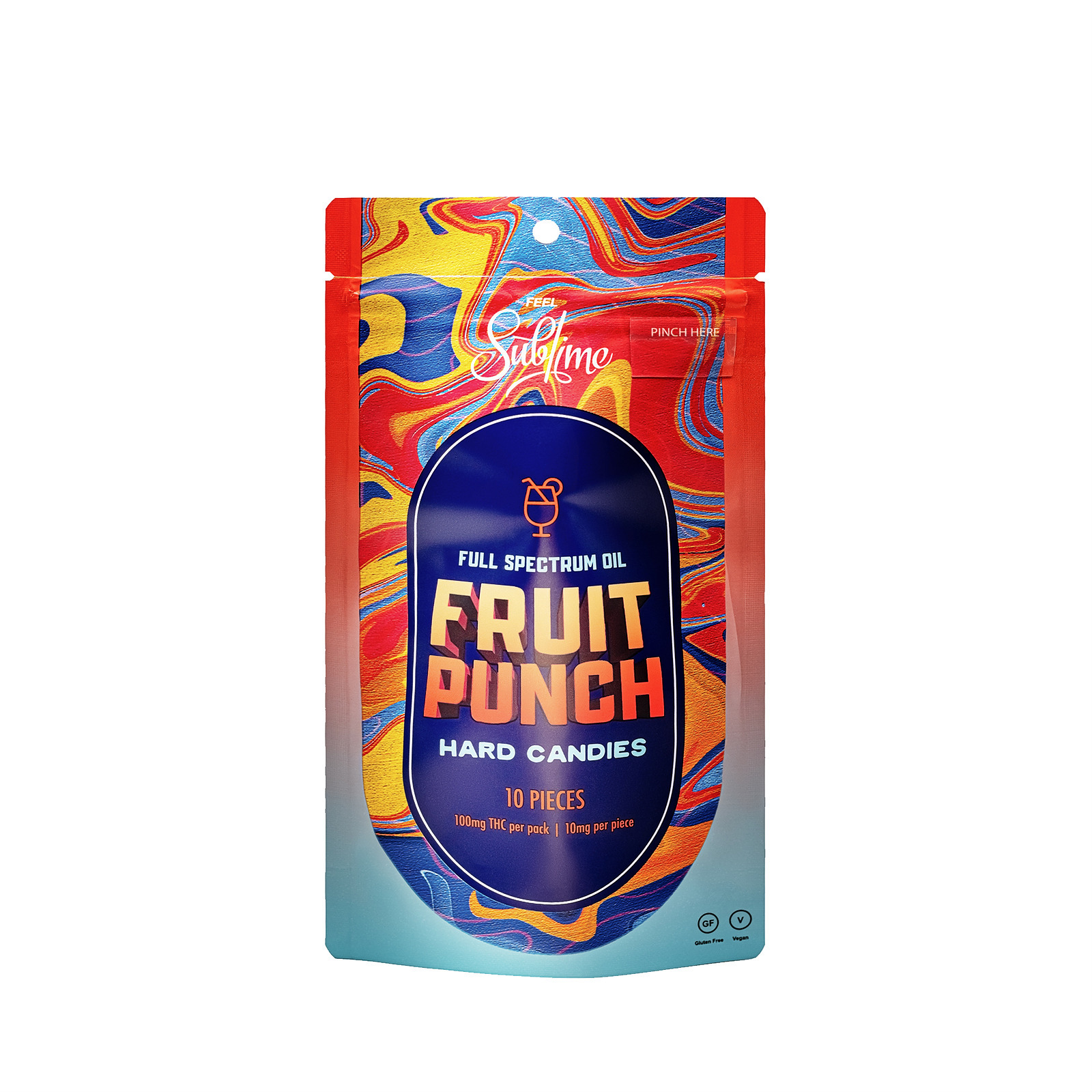 Sublime Brands Fruit Punch Full Spectrum RSO Hard Candy 100mg THC Leafly