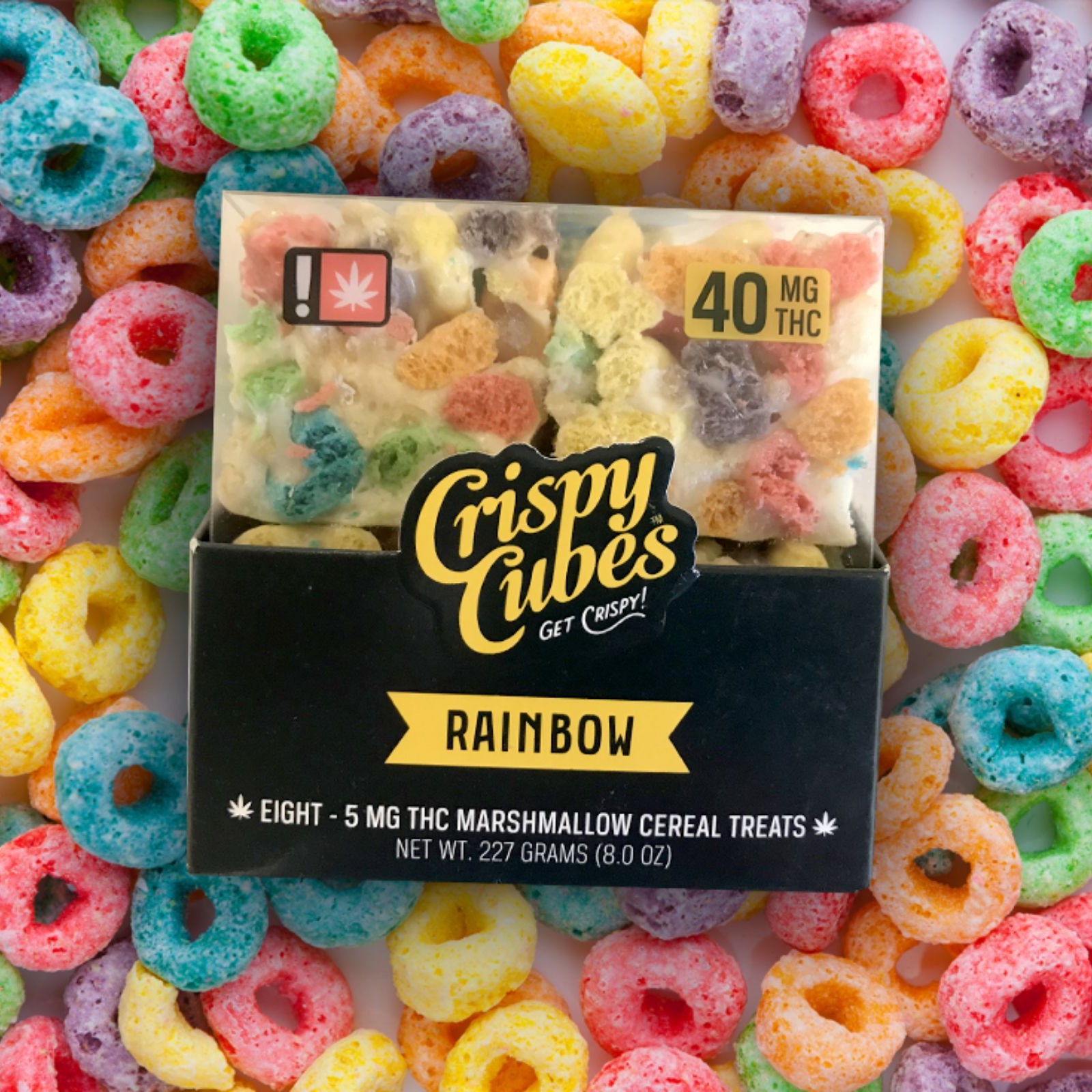 Crispy Cubes THC Rainbow Crispy Marshmallow Cubes 40mg Leafly