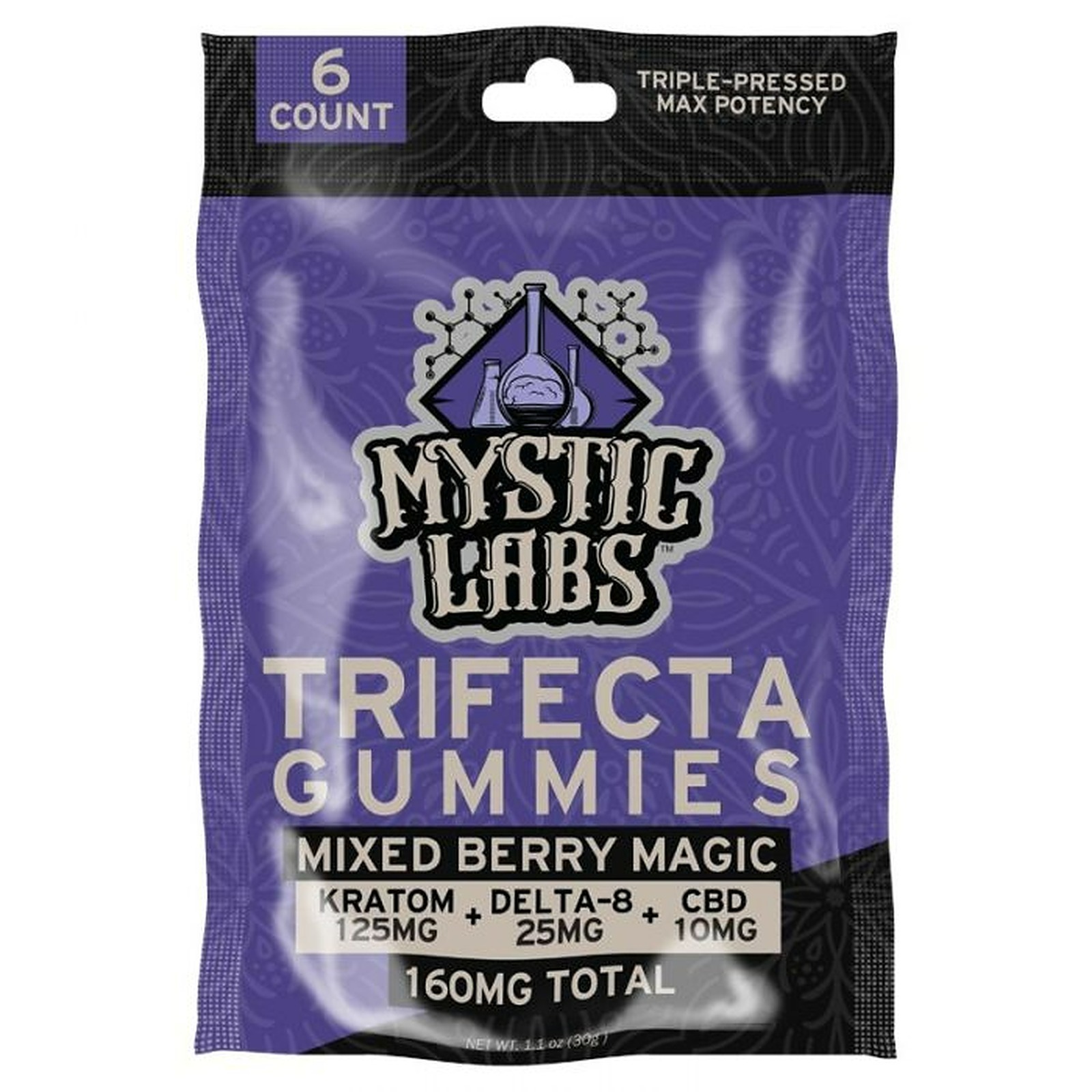 Mystic Labs Delta8 Mixed Berry Magic 6ct Trifecta Gummies Leafly