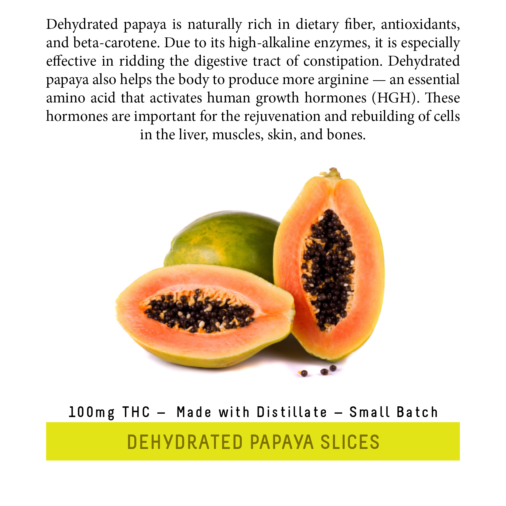 Forbidden Fruit Dehydrated Papaya Slices 100mg 10pack Leafly