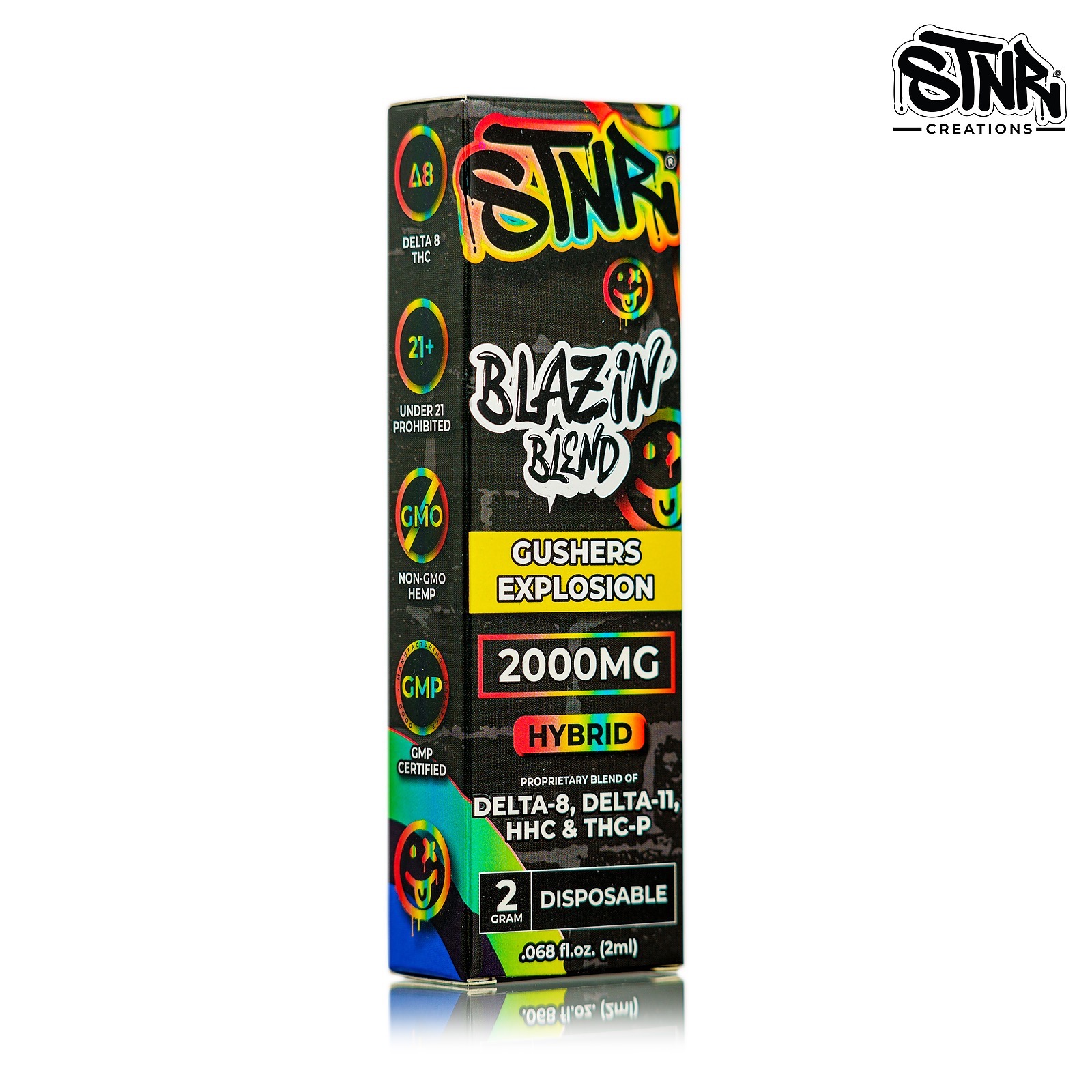 STNR Creations: Gushers Explosion | Blazin' Blend | 2 Gram Disposable | Leafly STNR Creations: Gushers Explosion | Blazin' Blend | 2 Gram Disposable | Leafly