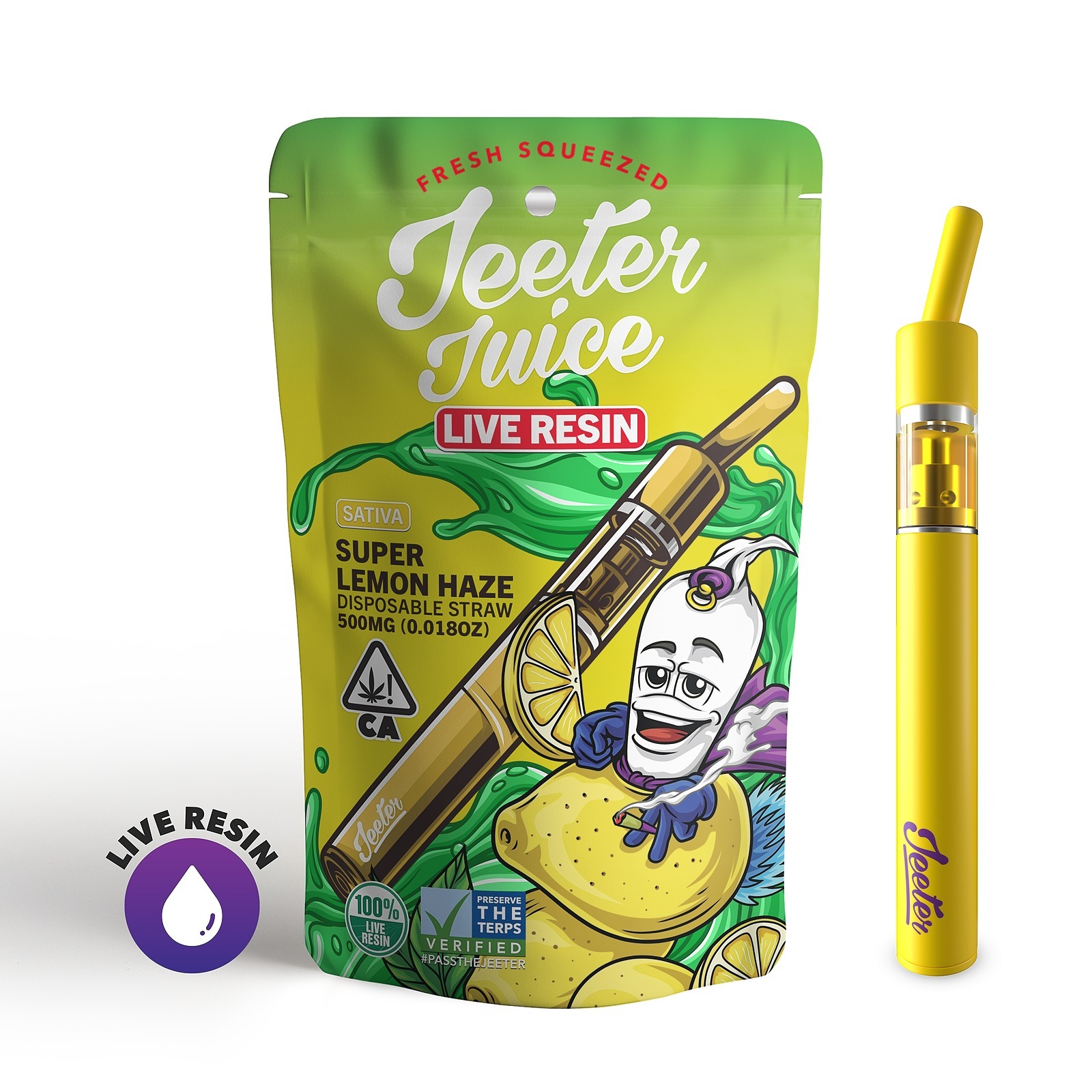 Jeeter Super Lemon Haze Jeeter Juice Live Resin Disposable Straw Leafly