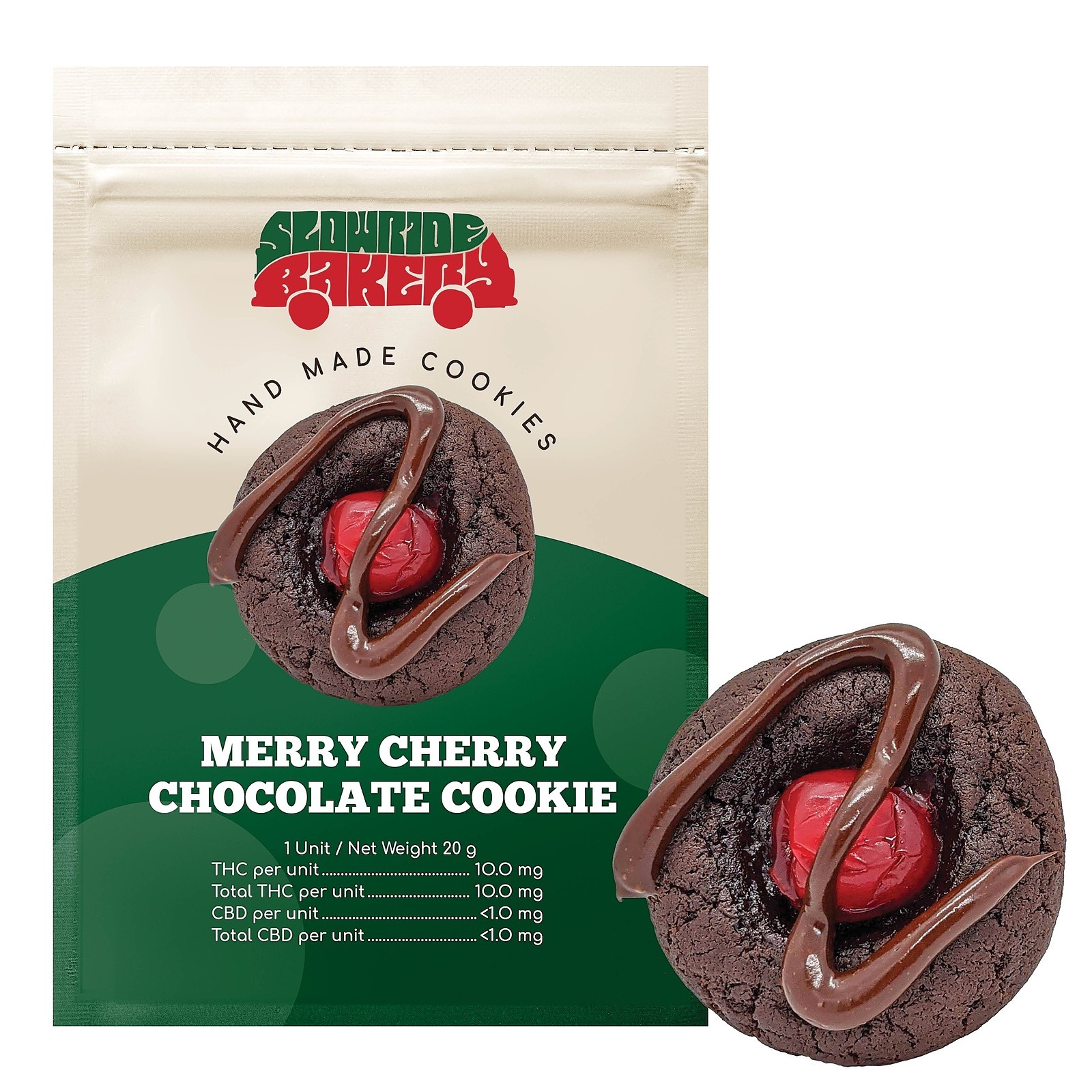 Slow Ride Bakery Merry Cherry Chocolate Cookie Leafly