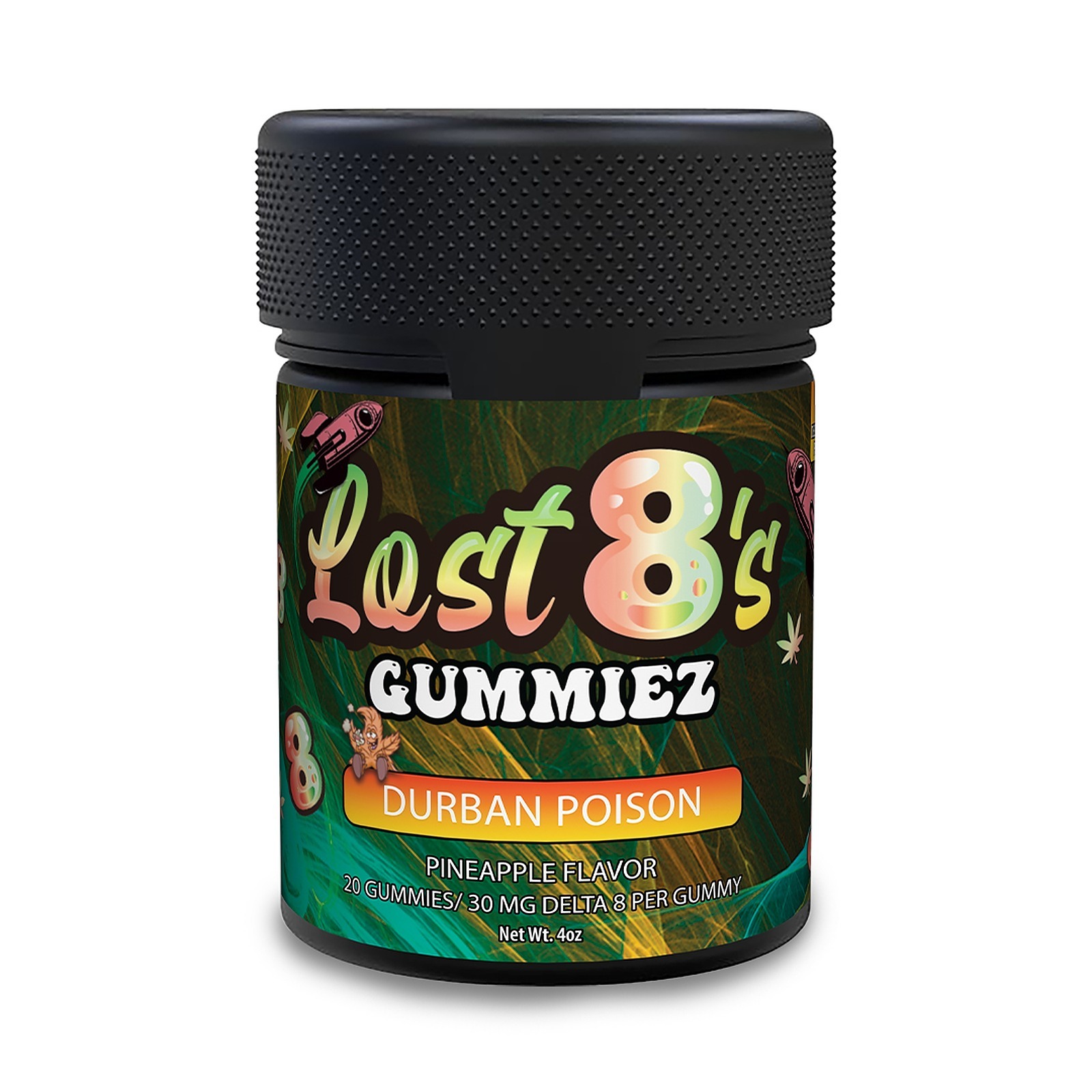 Lost8's Durban Poison Delta 8 THC Gummies (Pineapple Flavor) Leafly
