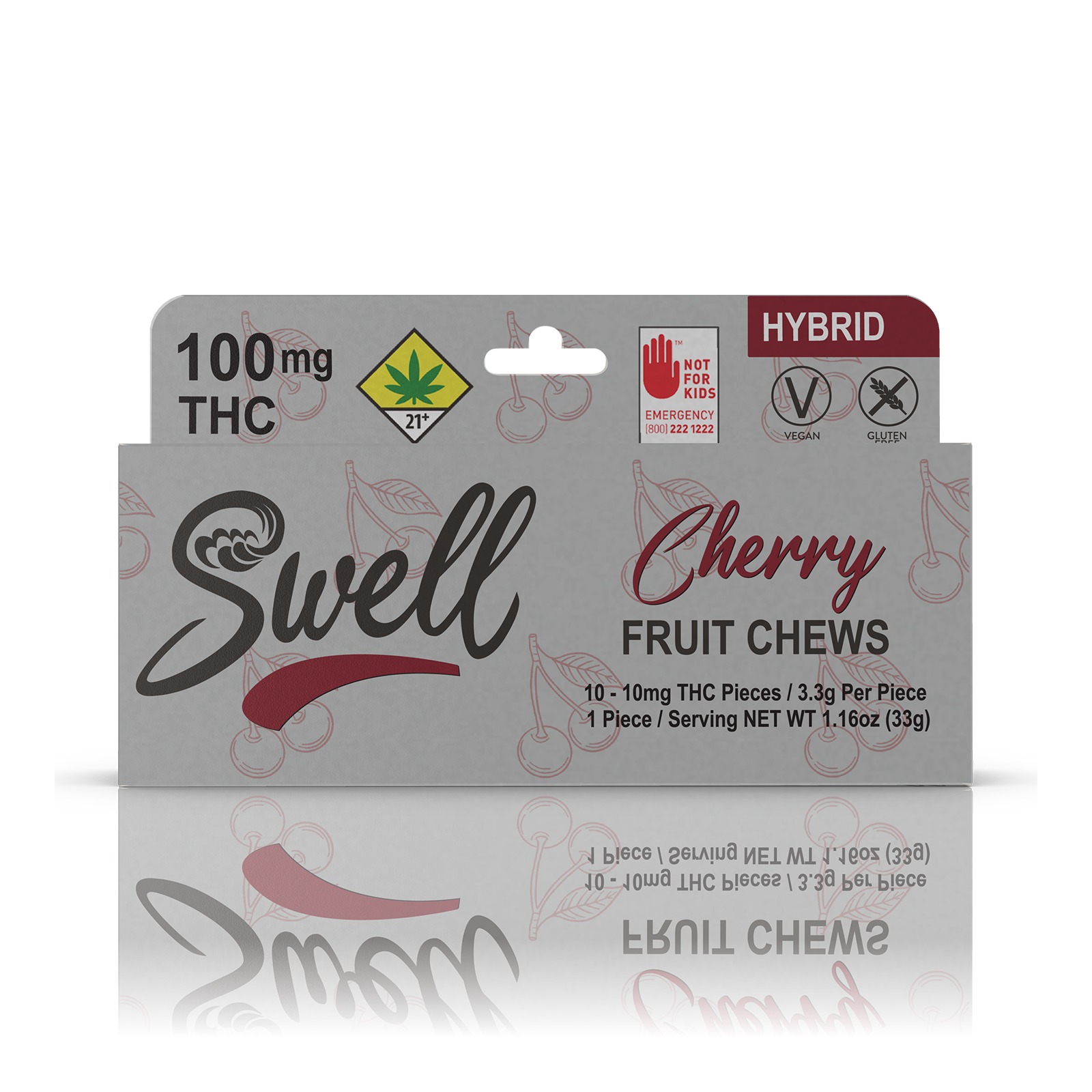 Swell Edibles Hybrid Cherry Fruit Chews 100mg 10pack Leafly