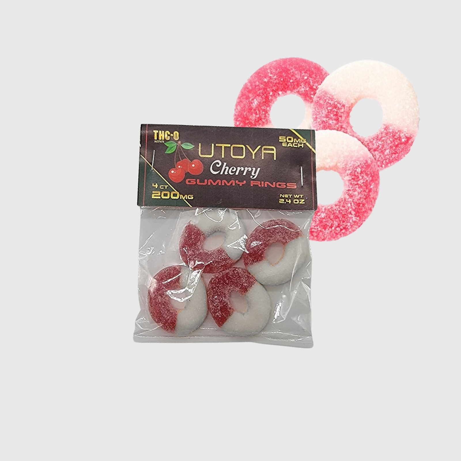 Utoya: THC-O Gummy Rings (Cherry) 4 ct – 50 mg each | Leafly